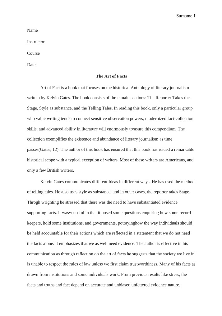 The Art of Facts - Final Copy