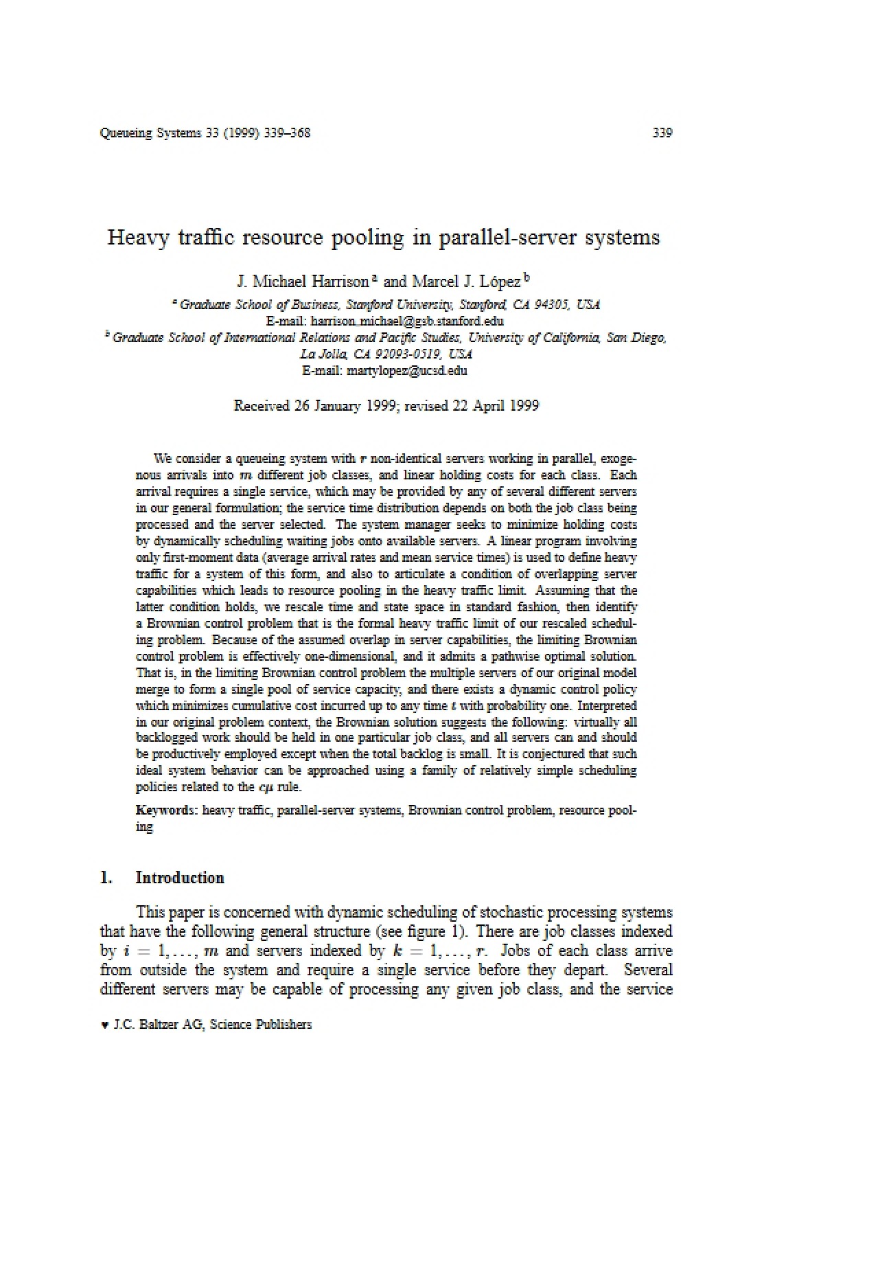 Resource Pooling in Parallel Server Systems under Heavy Traffic
