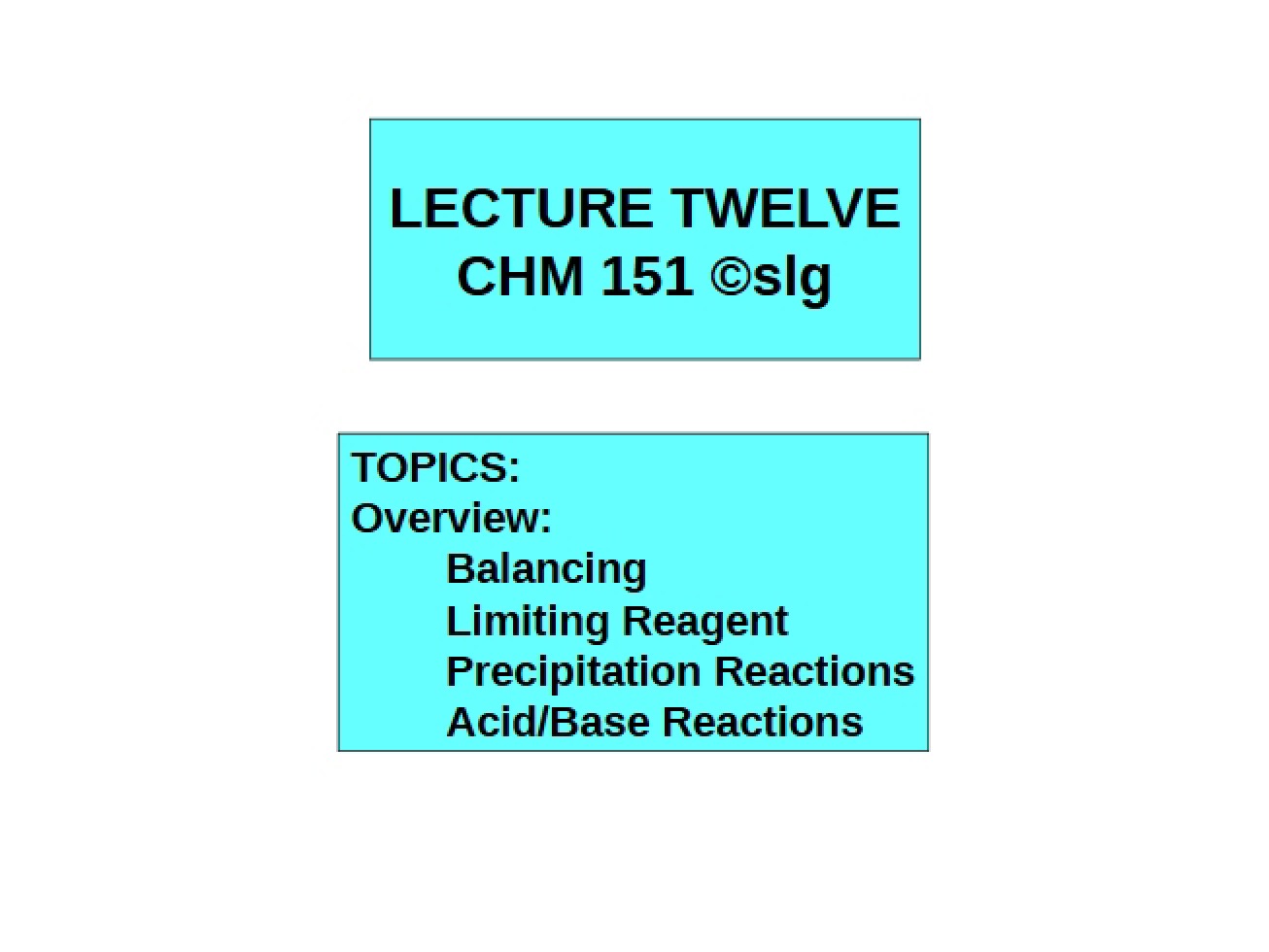 Lecture on Balancing Chemical Equations