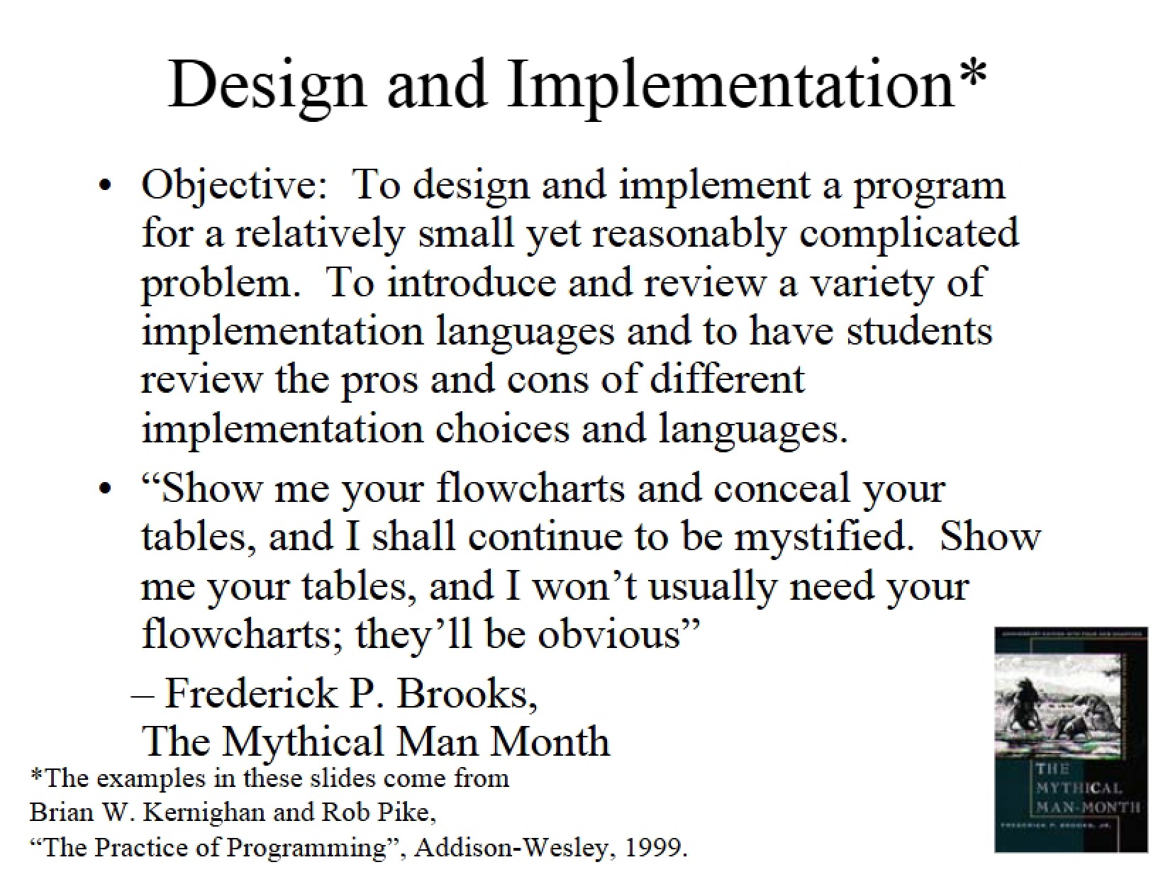 Notes from Lecture Five