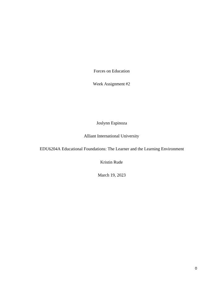 Forces on Education - Changes, Challenges, and Improvements