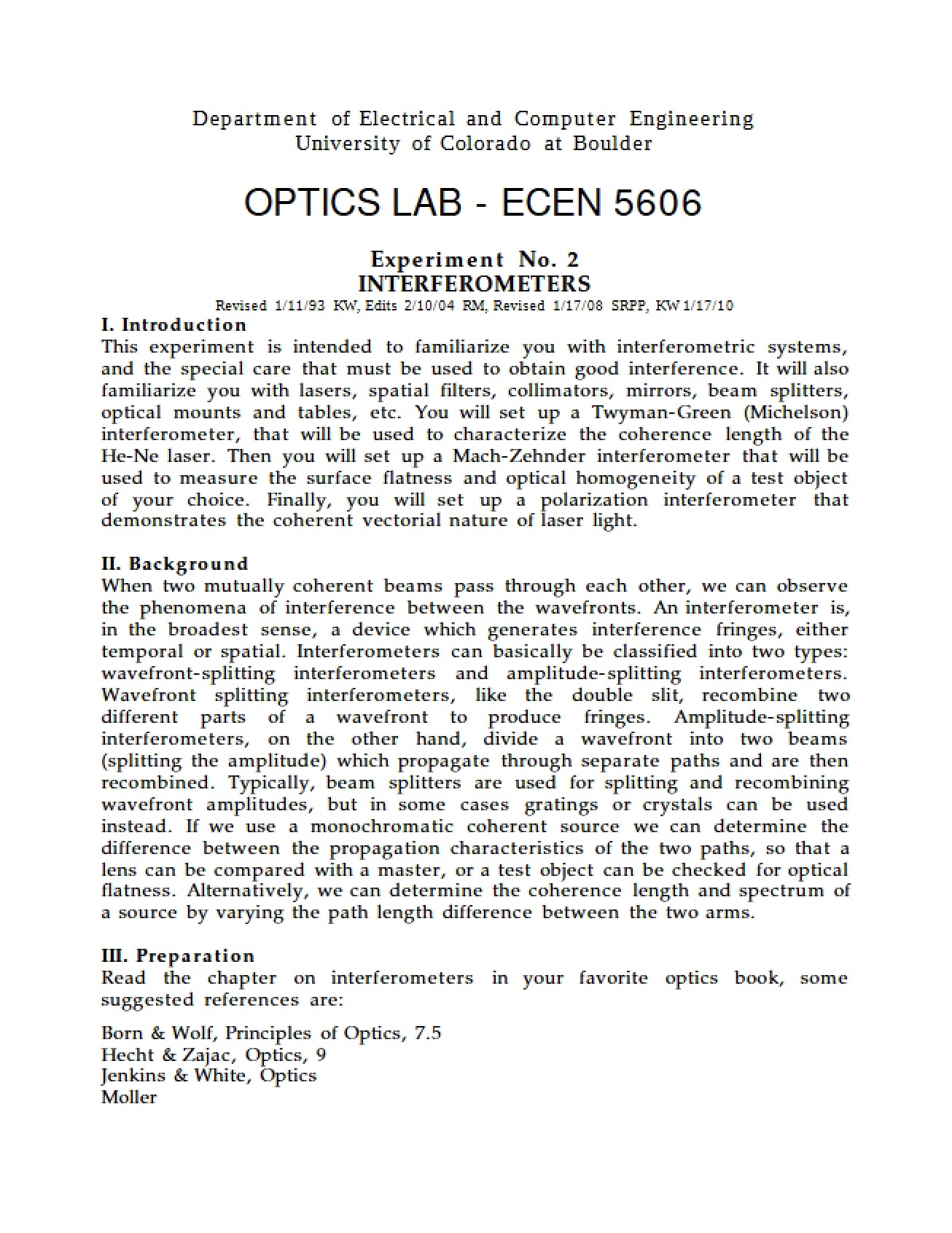 Introduction to Interferometers