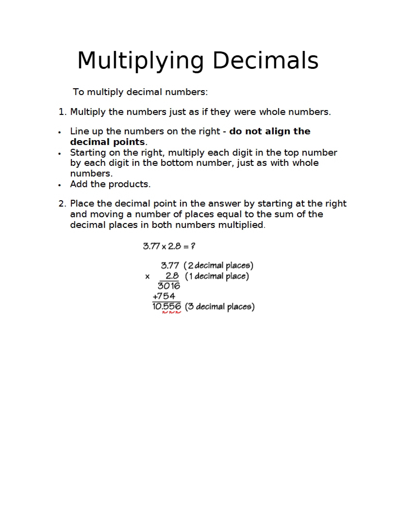 Decimal Multiplication