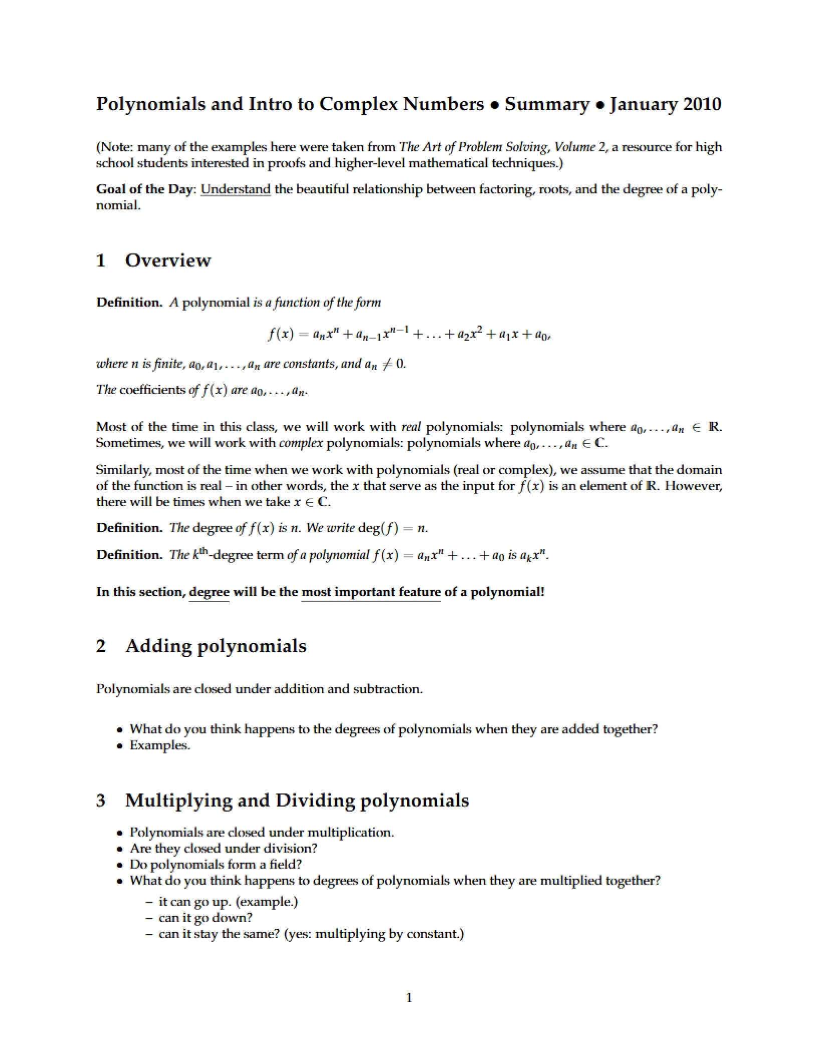 Math 486 Notes