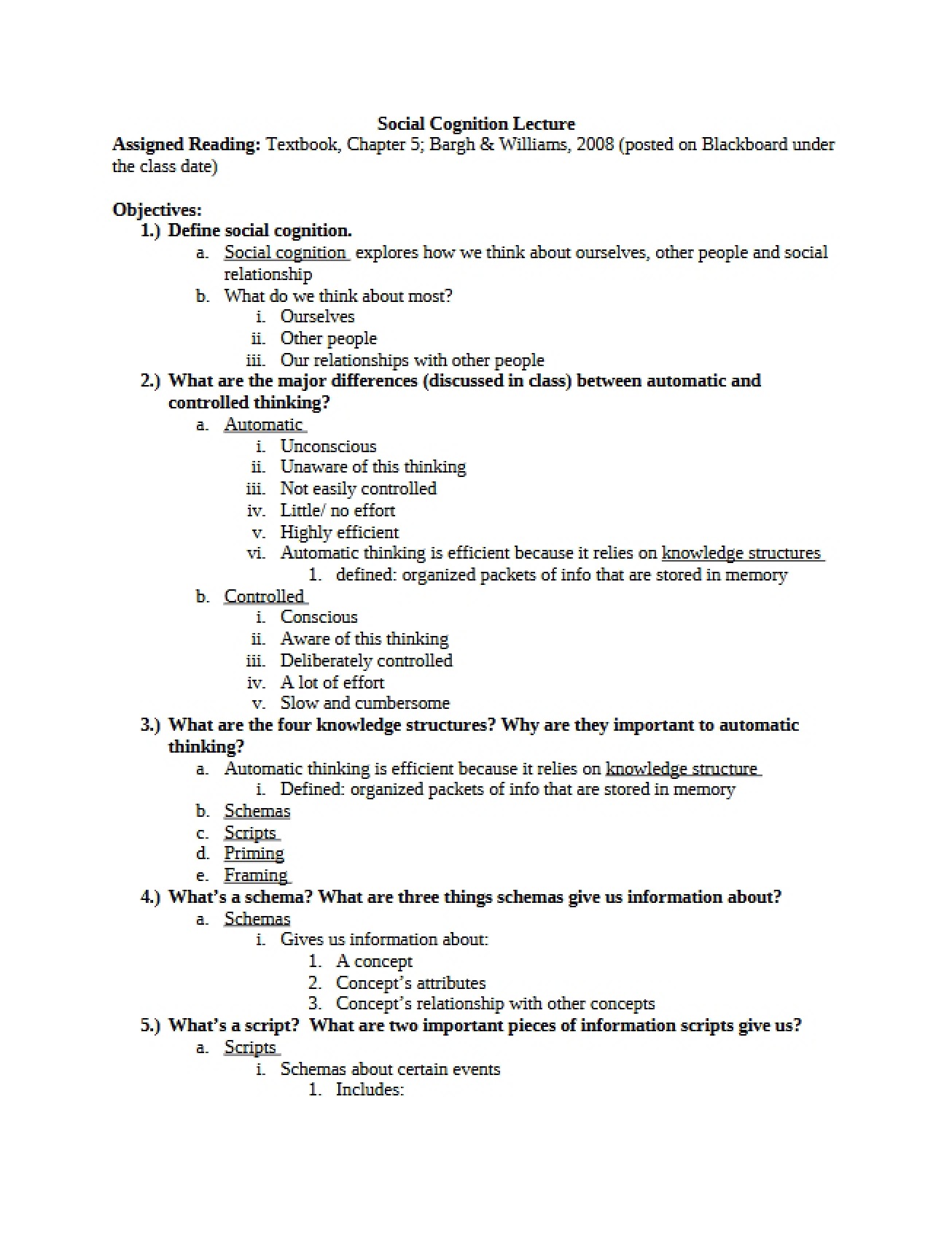 Social Cognitive Processes