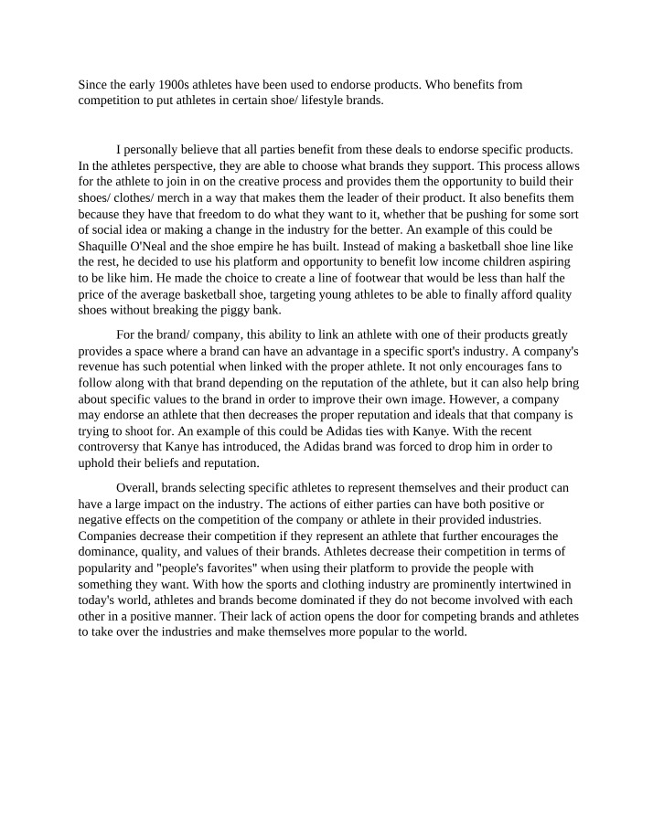 Athlete Endorsements - Impact on Brands and Athletes
