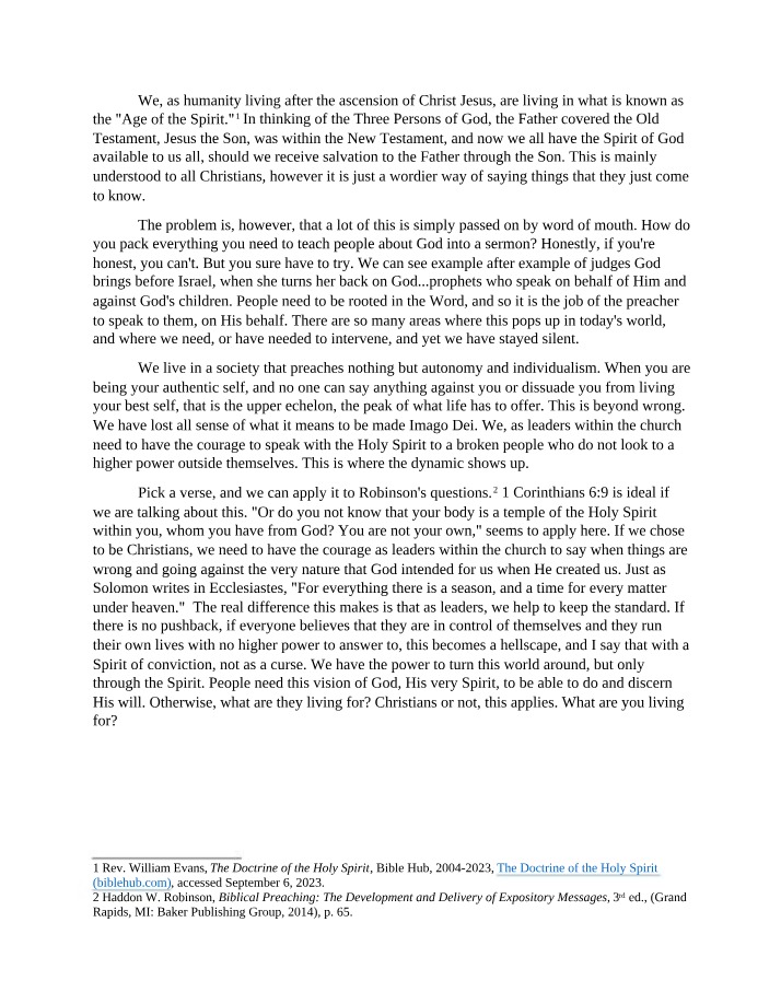 The Power of the Holy Spirit and God's Plan