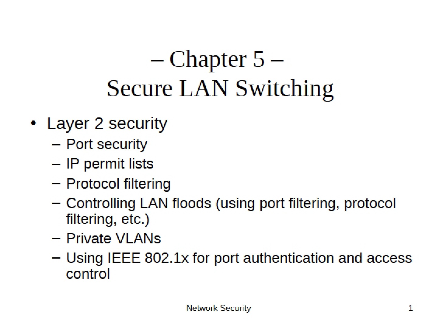LAN Switching Security