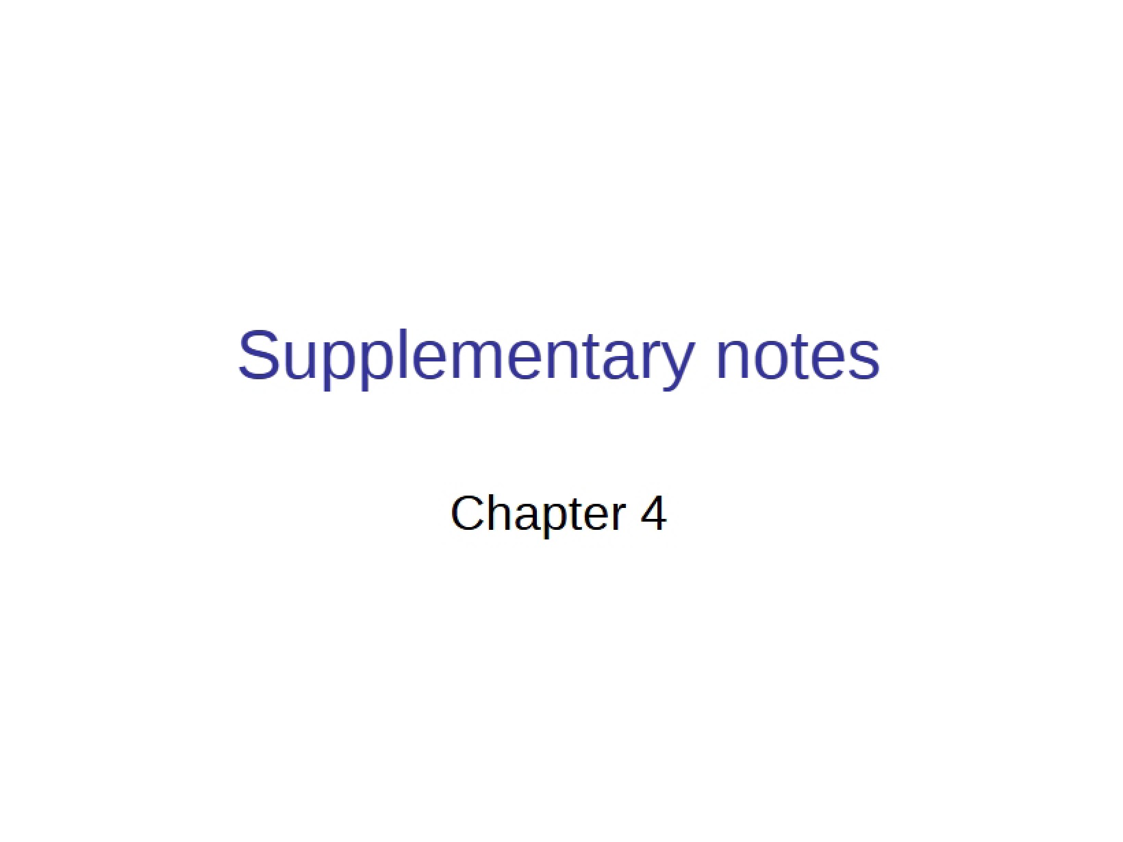 Notes Supplement
