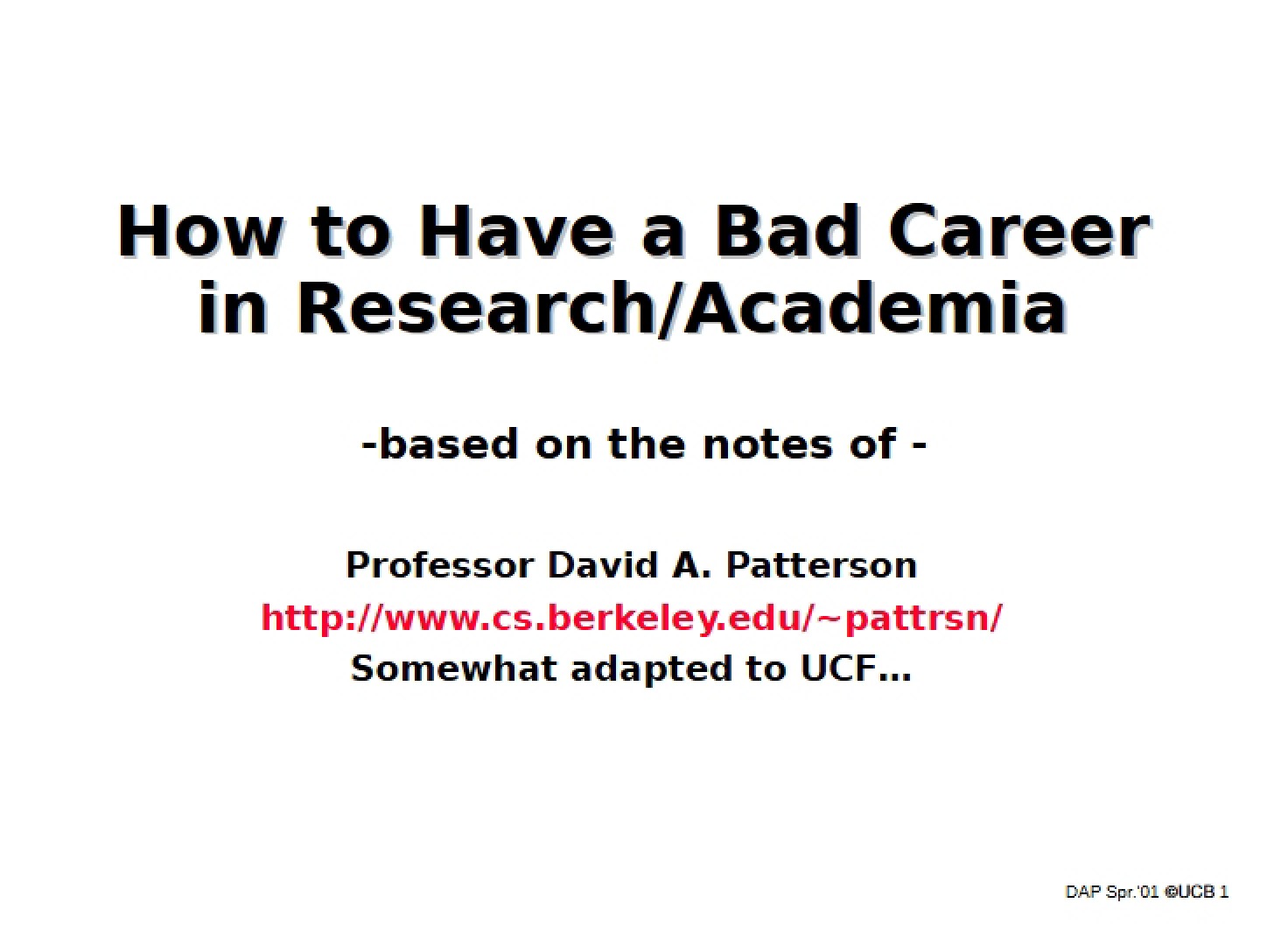 Career Pitfalls