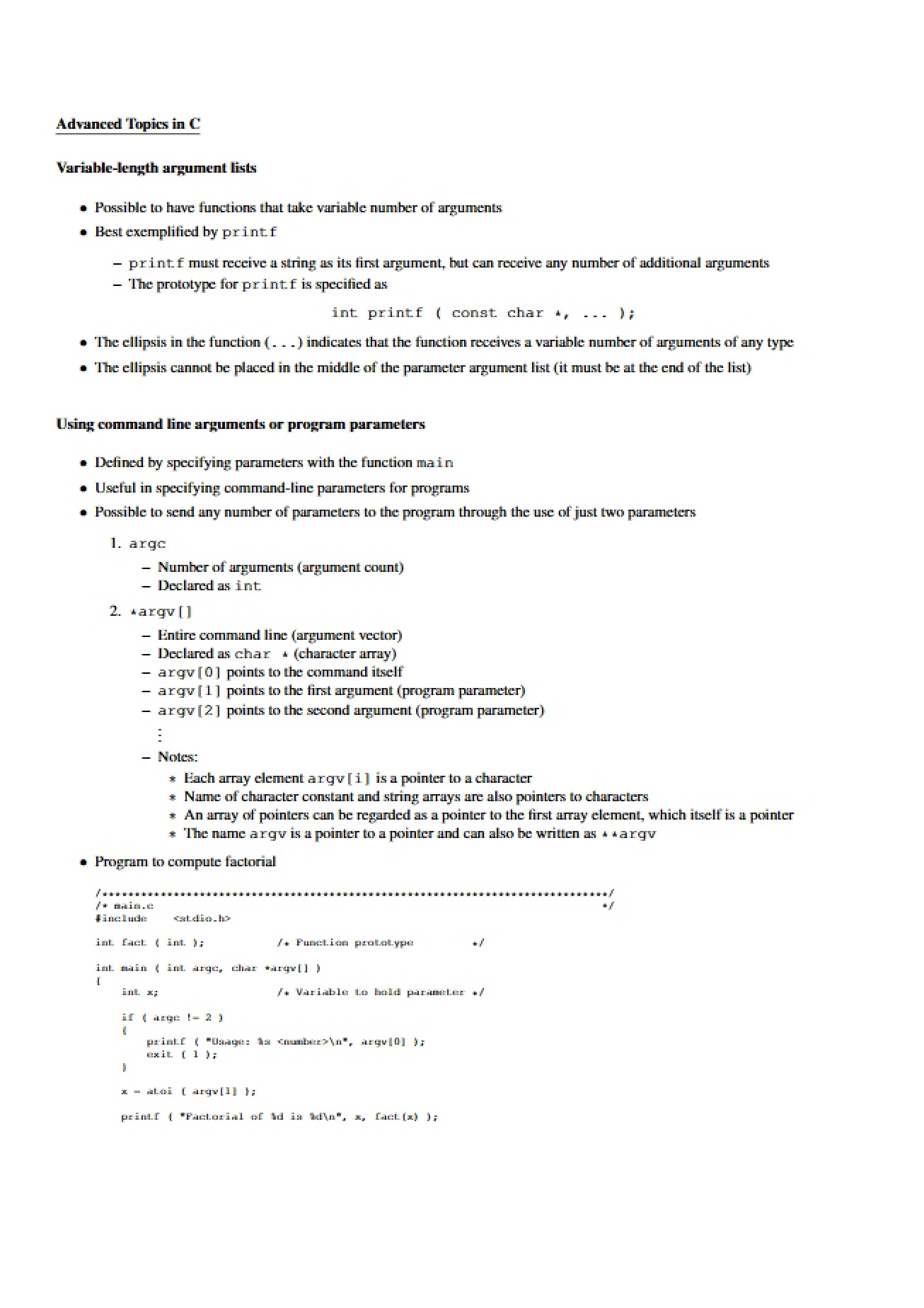 C Programming Advanced Topics