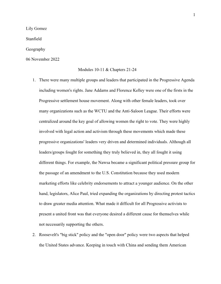 Women's Rights and Leadership in the Progressive Agenda