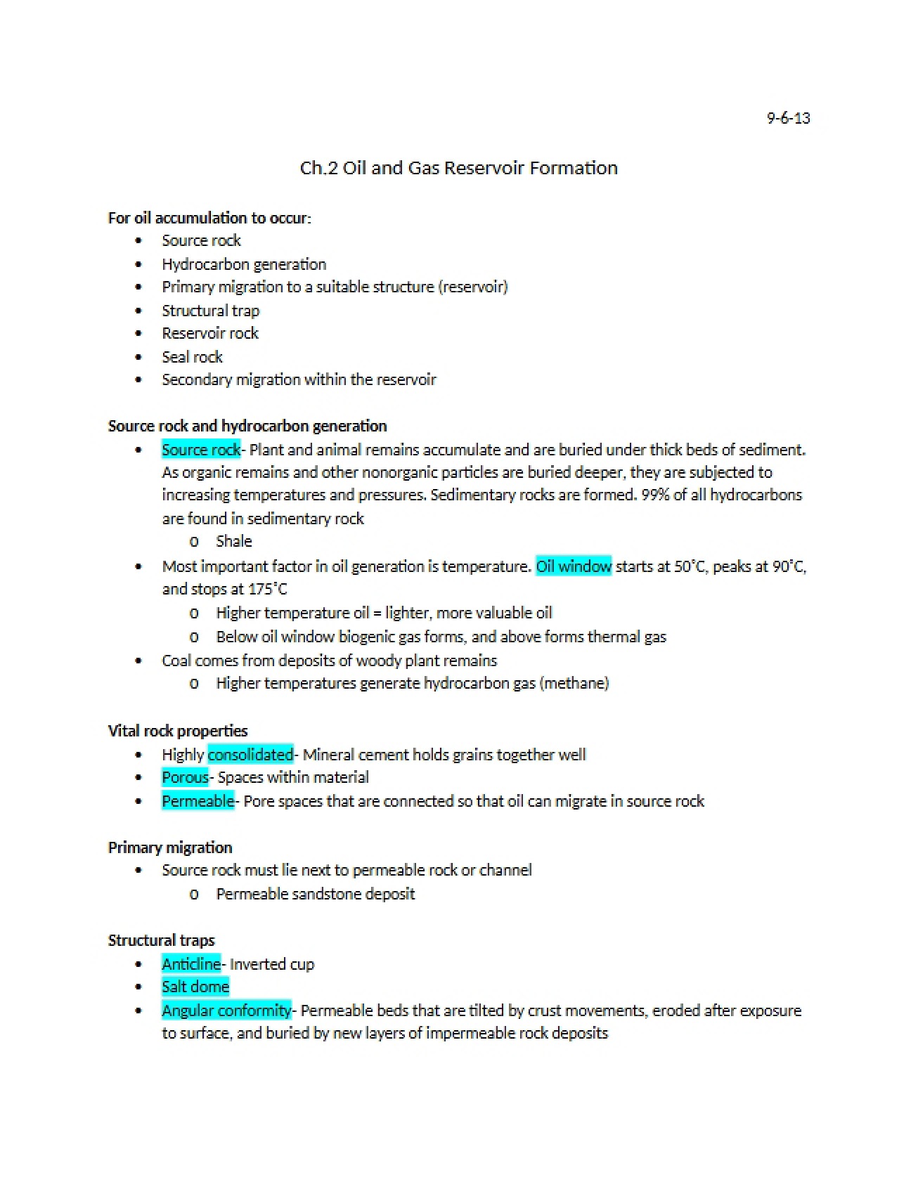 Formation of Oil and Gas Reservoirs