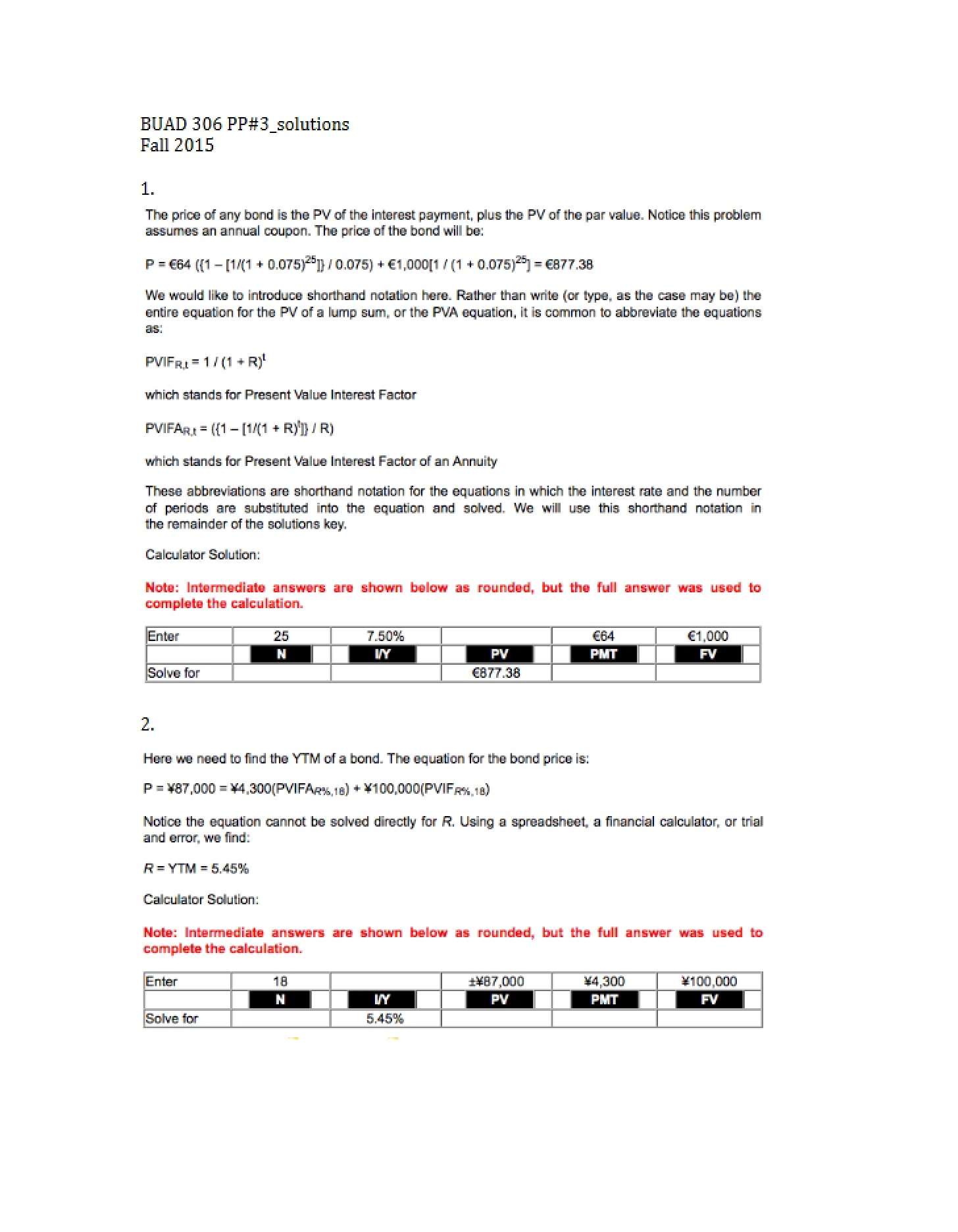 Practice Problem Set Three Solutions
