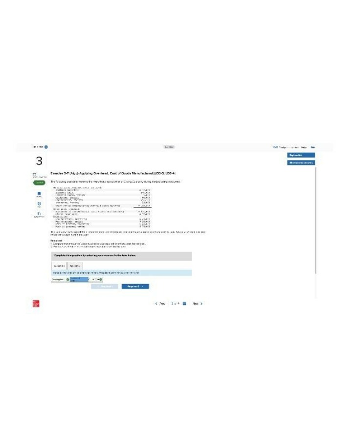 Applying Overhead Cost of Goods Manufactured - Exercise 3-7