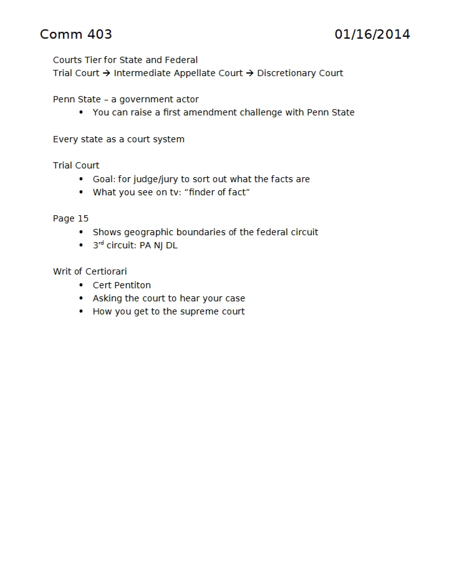 State and Federal Court Tiers