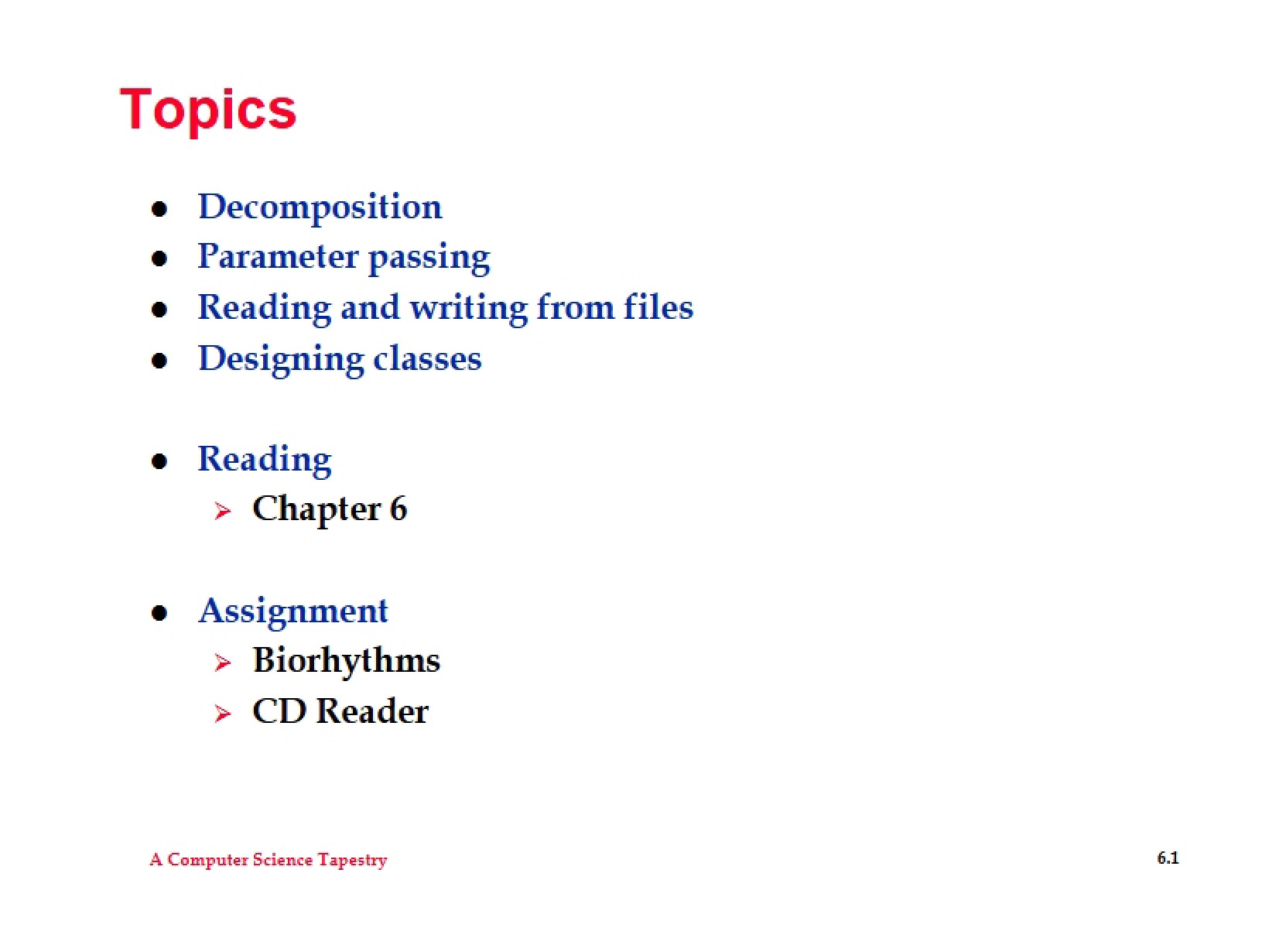 Course Topics