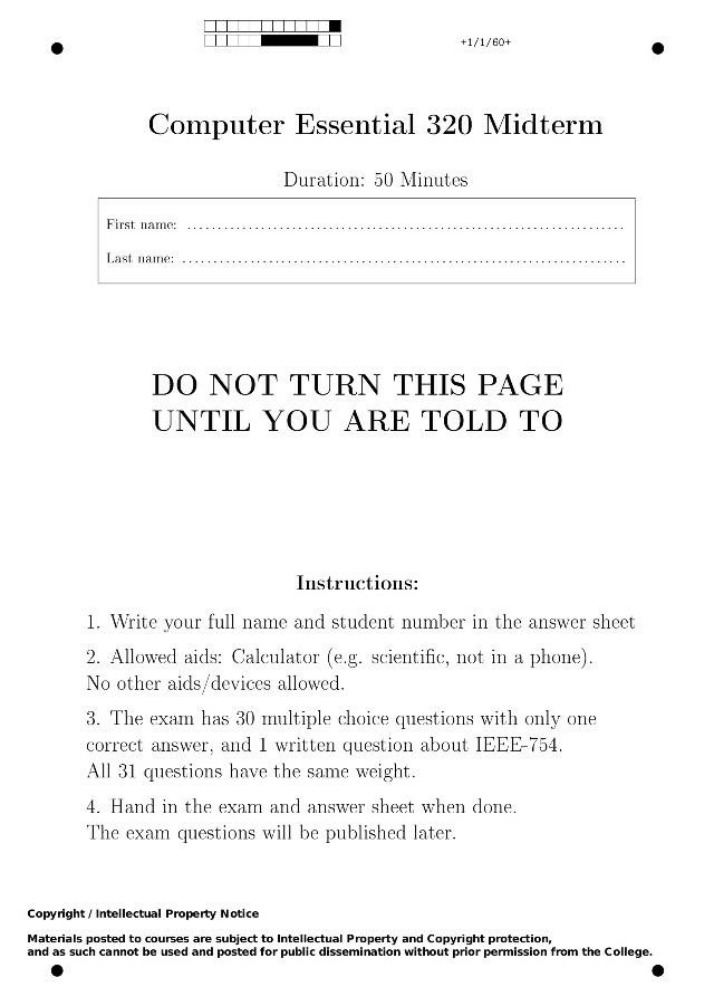 CST8101 Midterm - Multiple Choice and Written