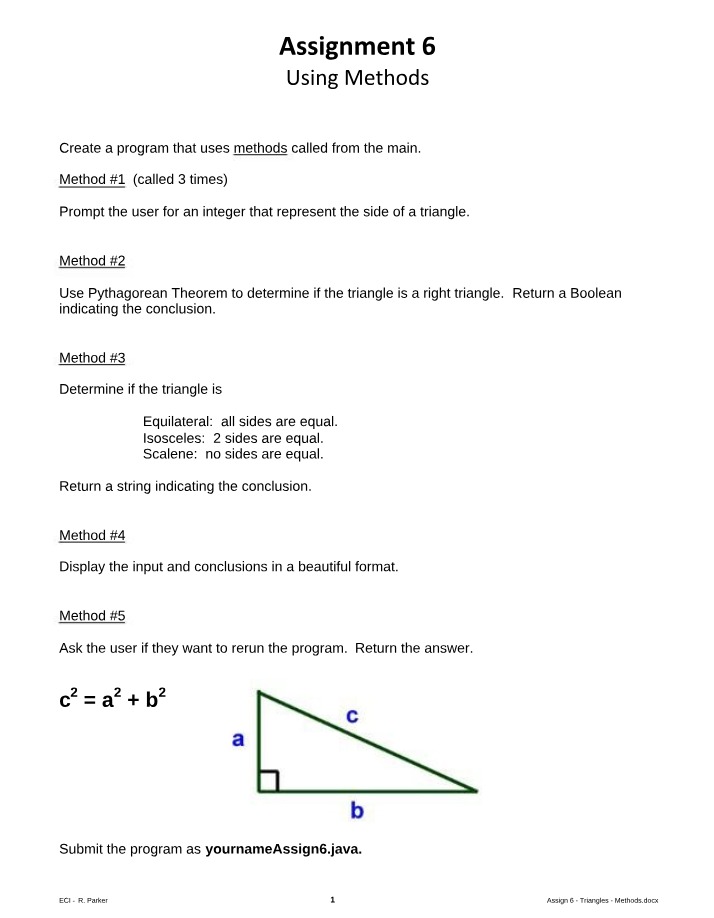 Assignment 6 - Triangles and Methods
