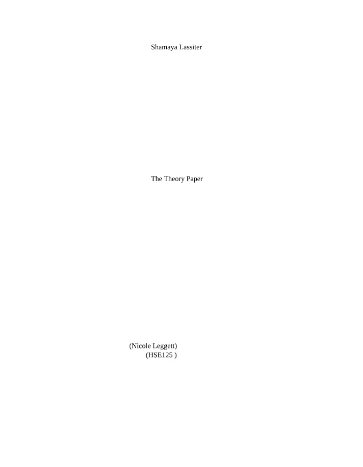 Counseling Theories Paper