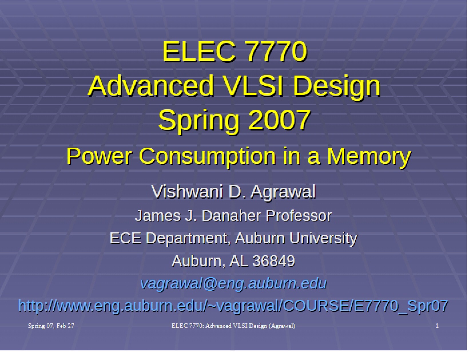 Memory Power Consumption