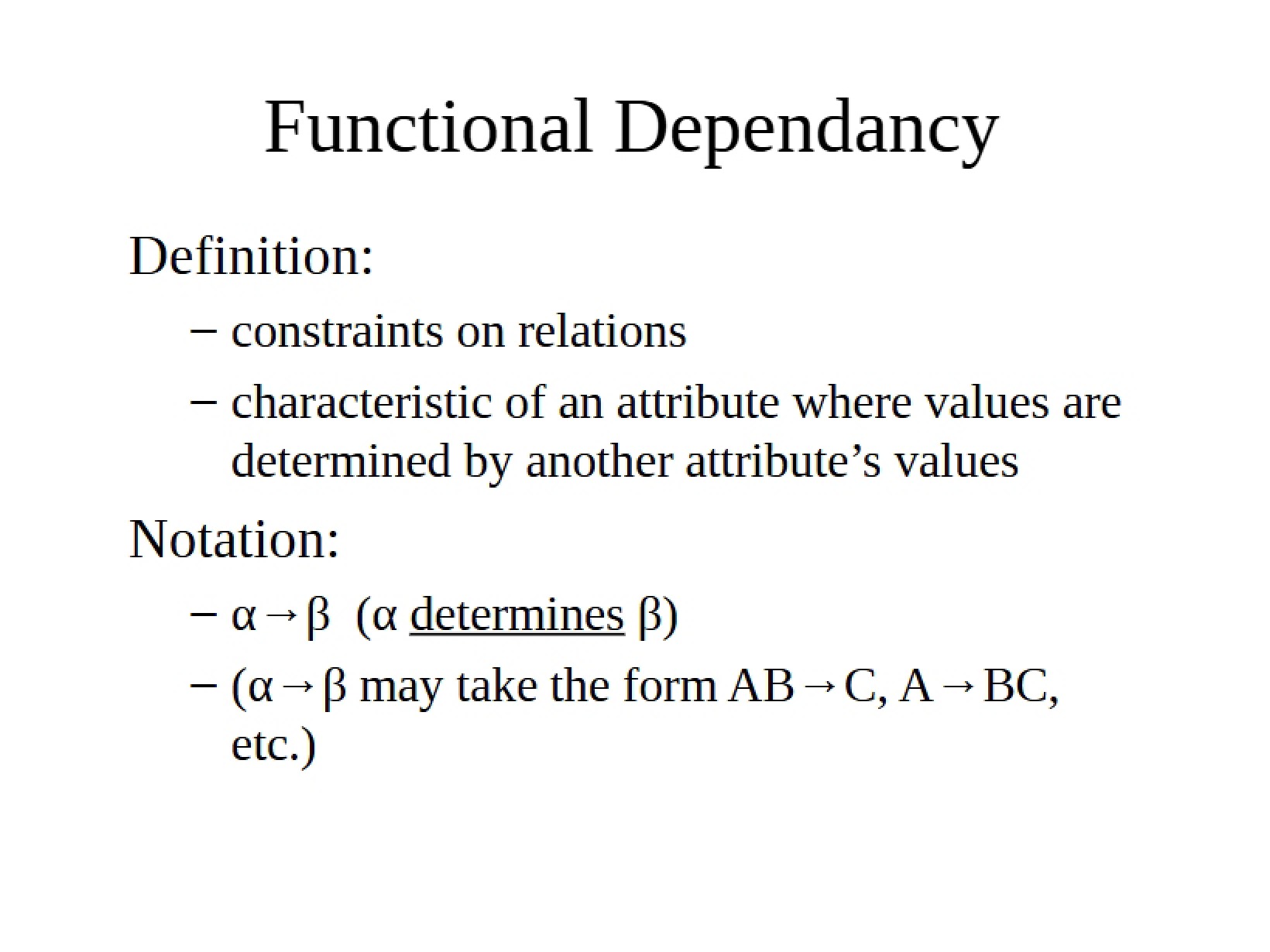 Dependency (Functional)