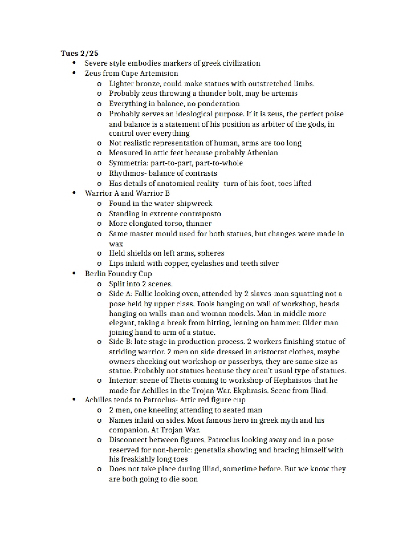 Notes for February 25th