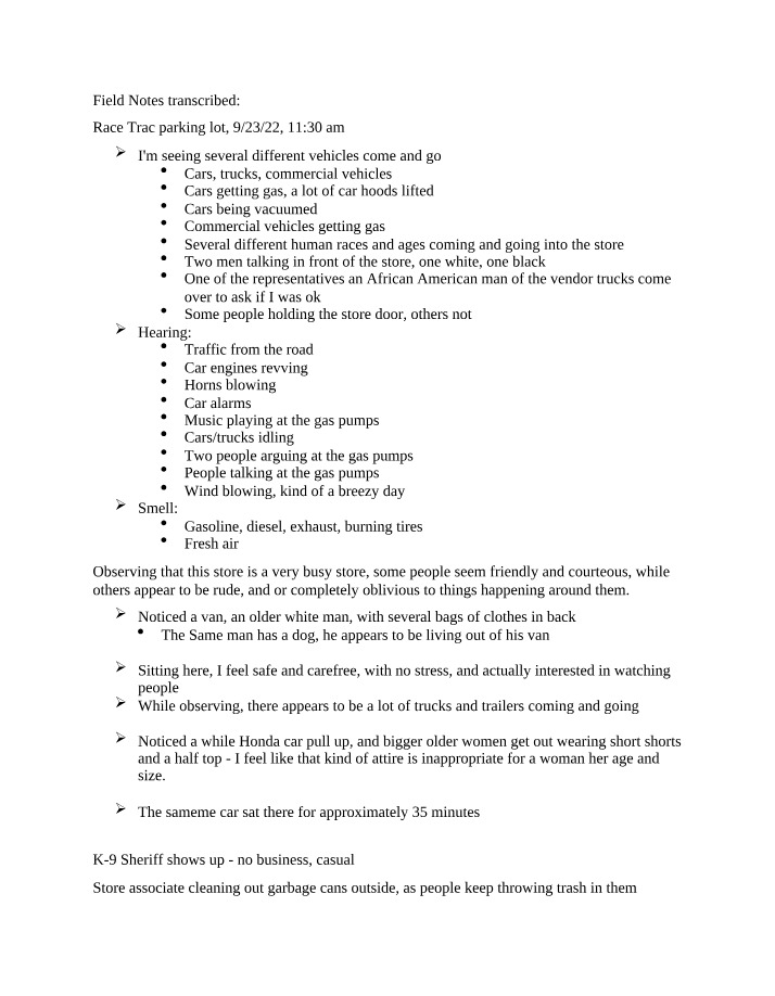 Final Field Notes