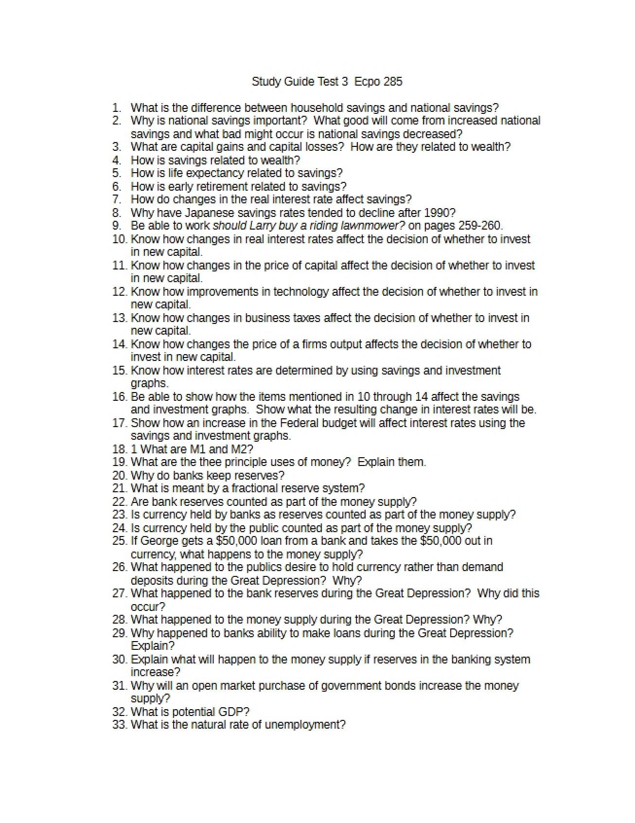 Preparation Guide for Third Test