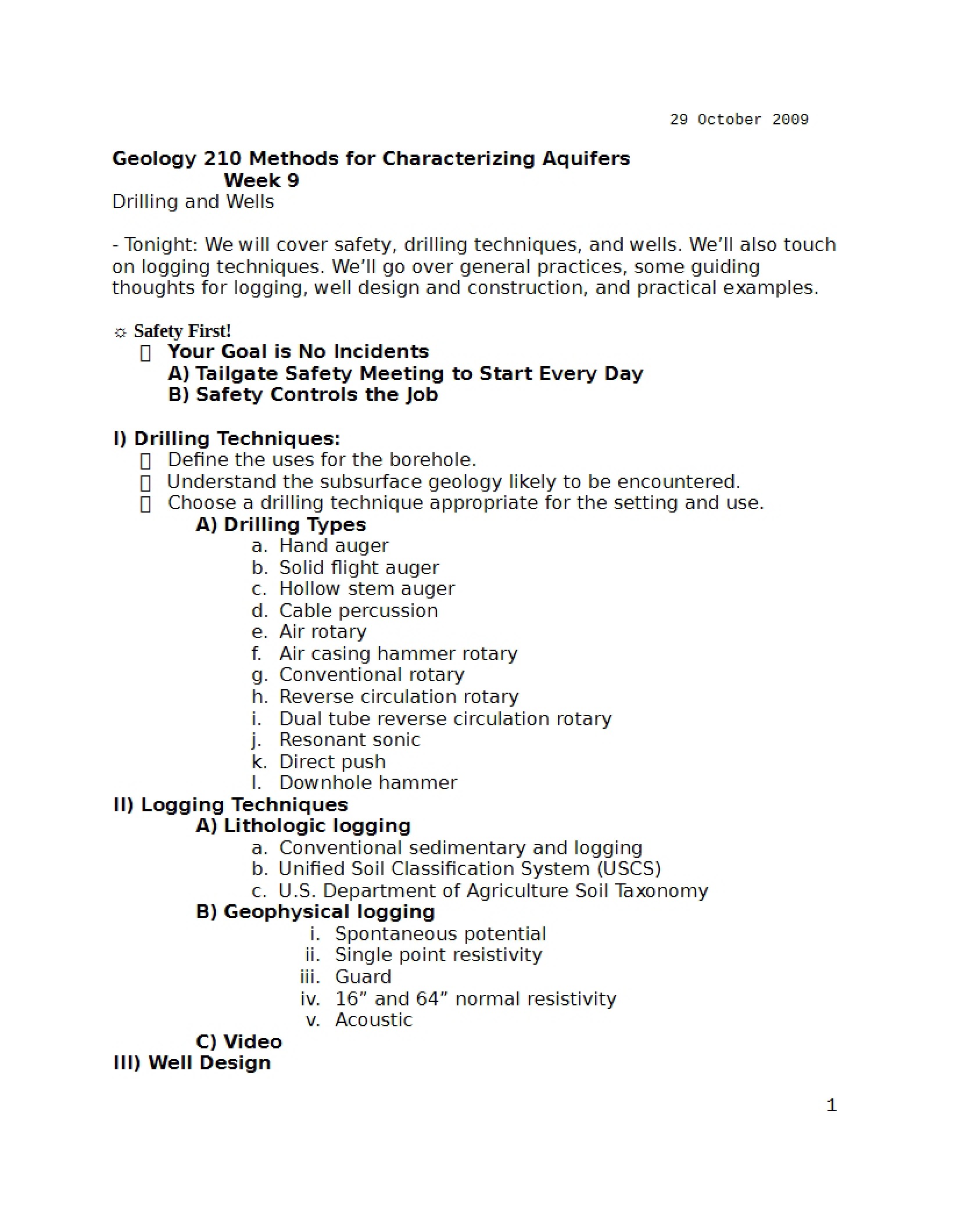 Aquifer Characterization Methods