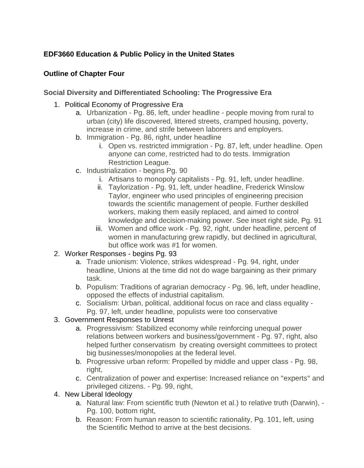 Chapter 04 Outline