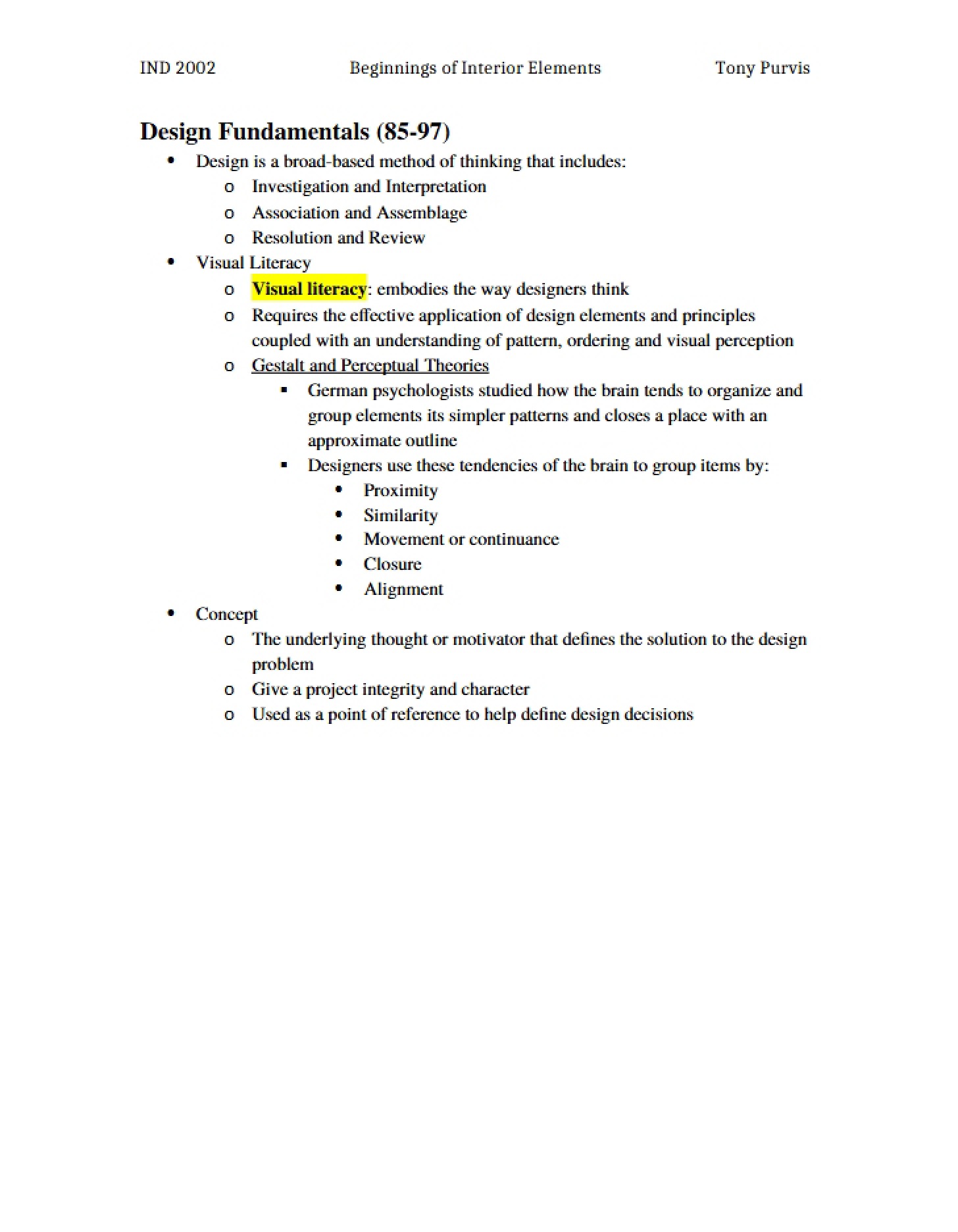 Core Principles of Design