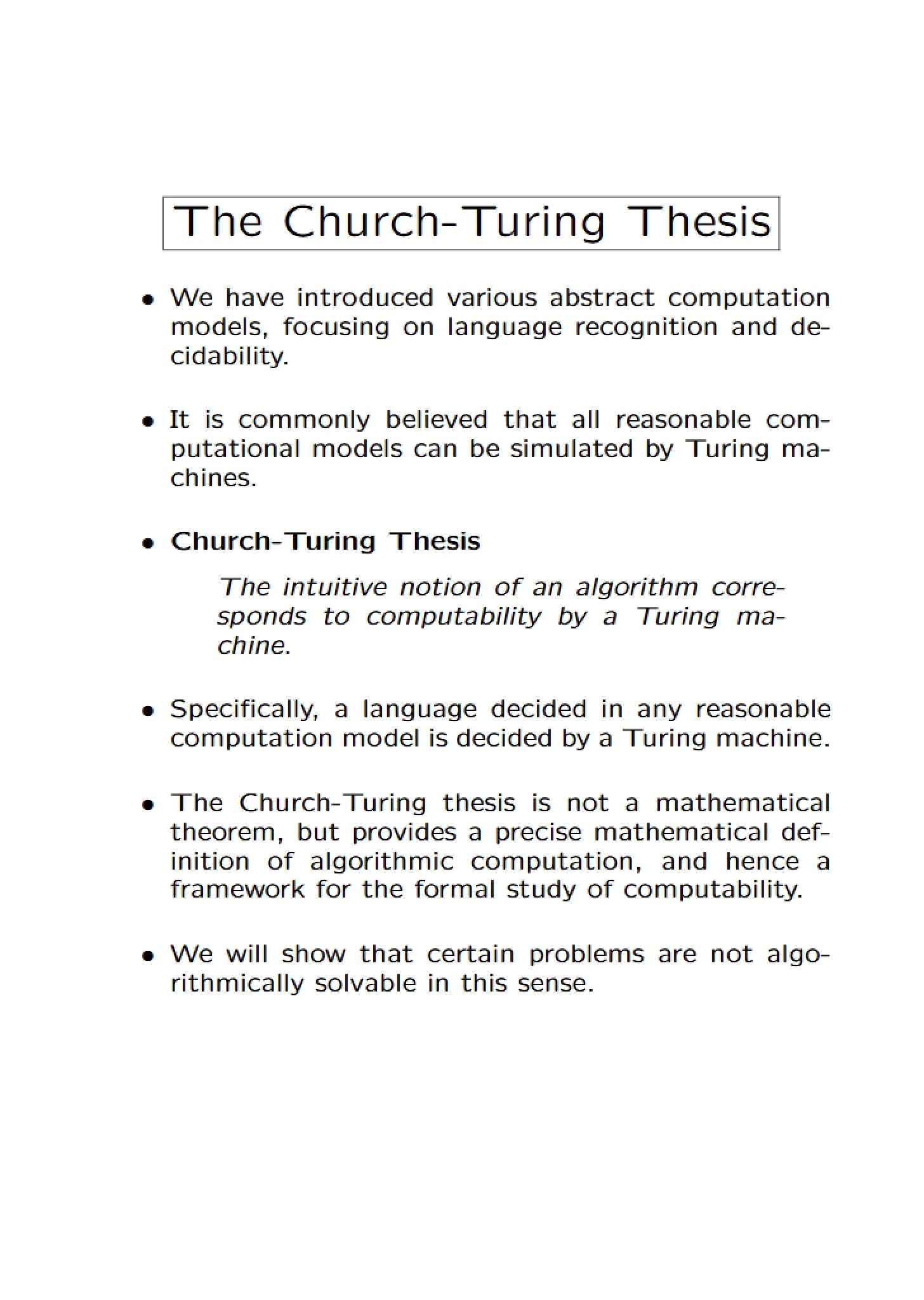 Church-Turing Thesis