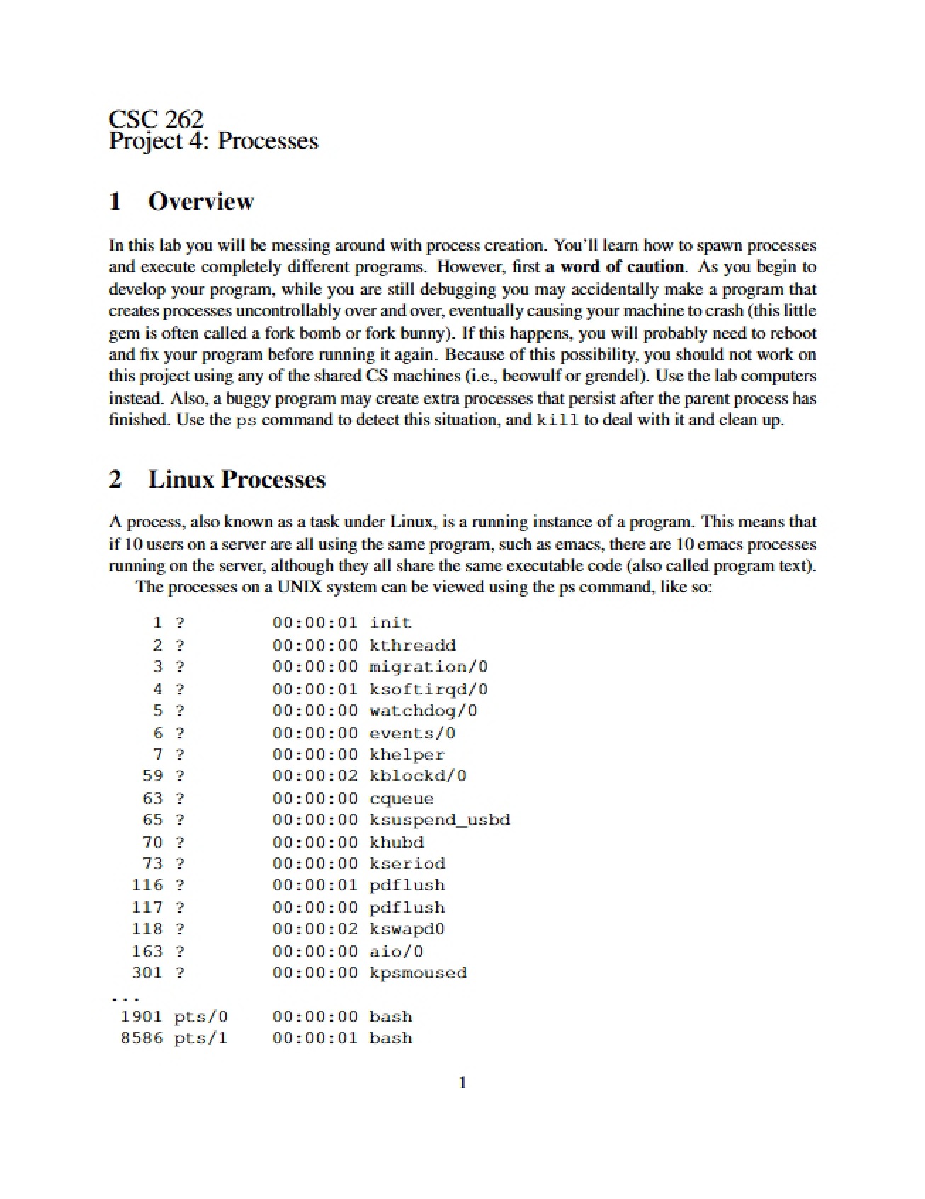 Processes Project 4