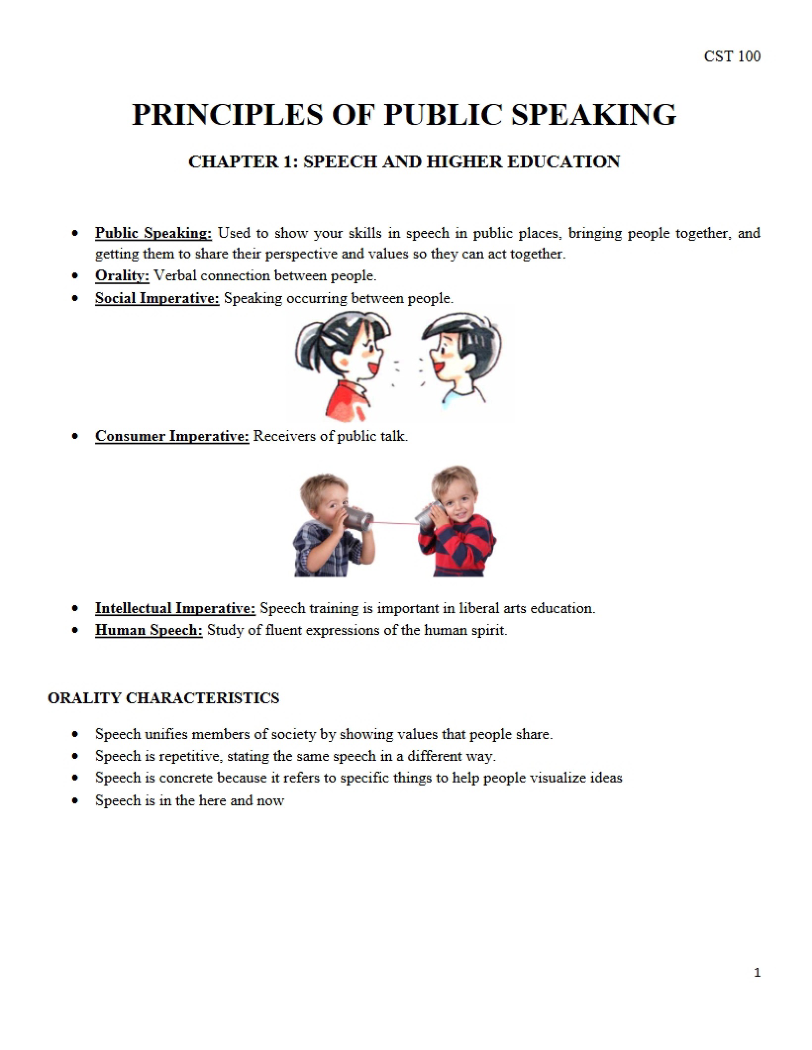Higher Education and Speech Chapter 1