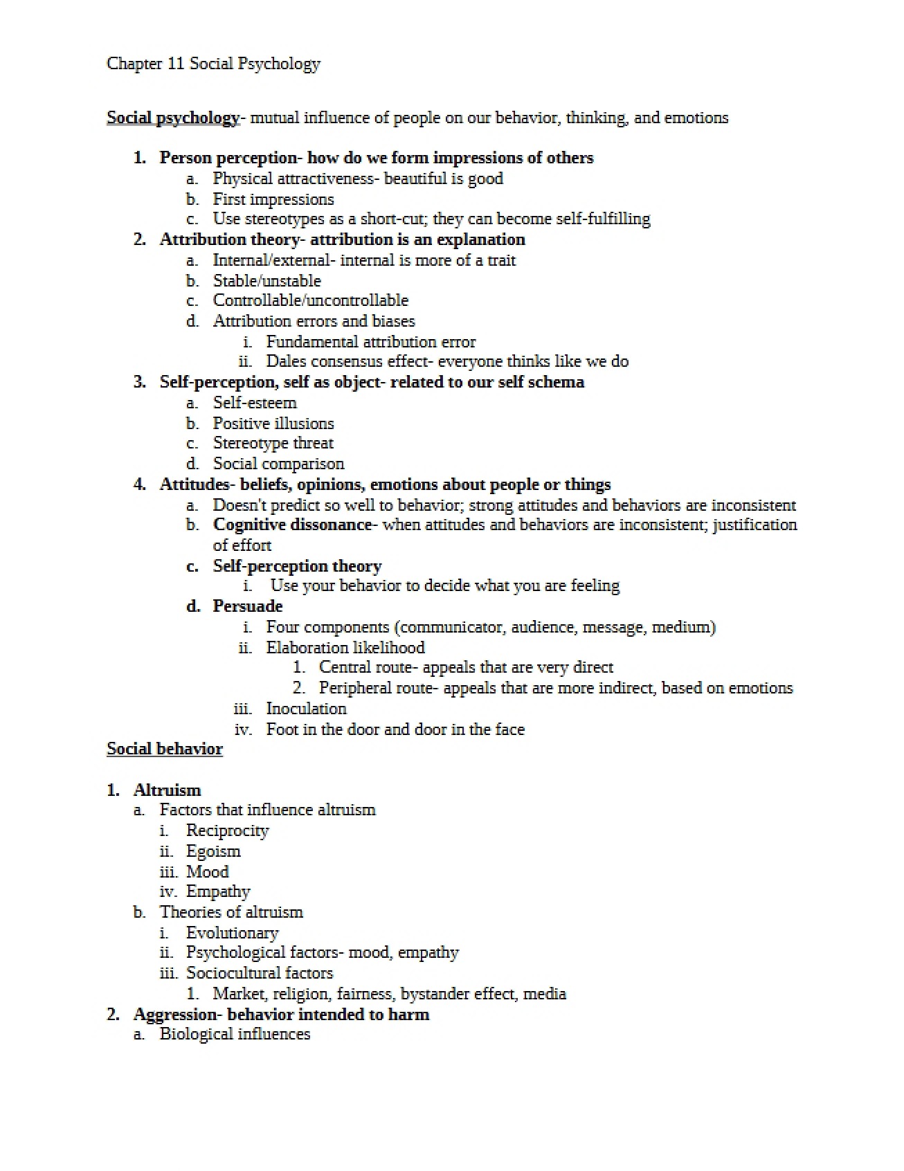 Eleventh Chapter Notes for General Psychology