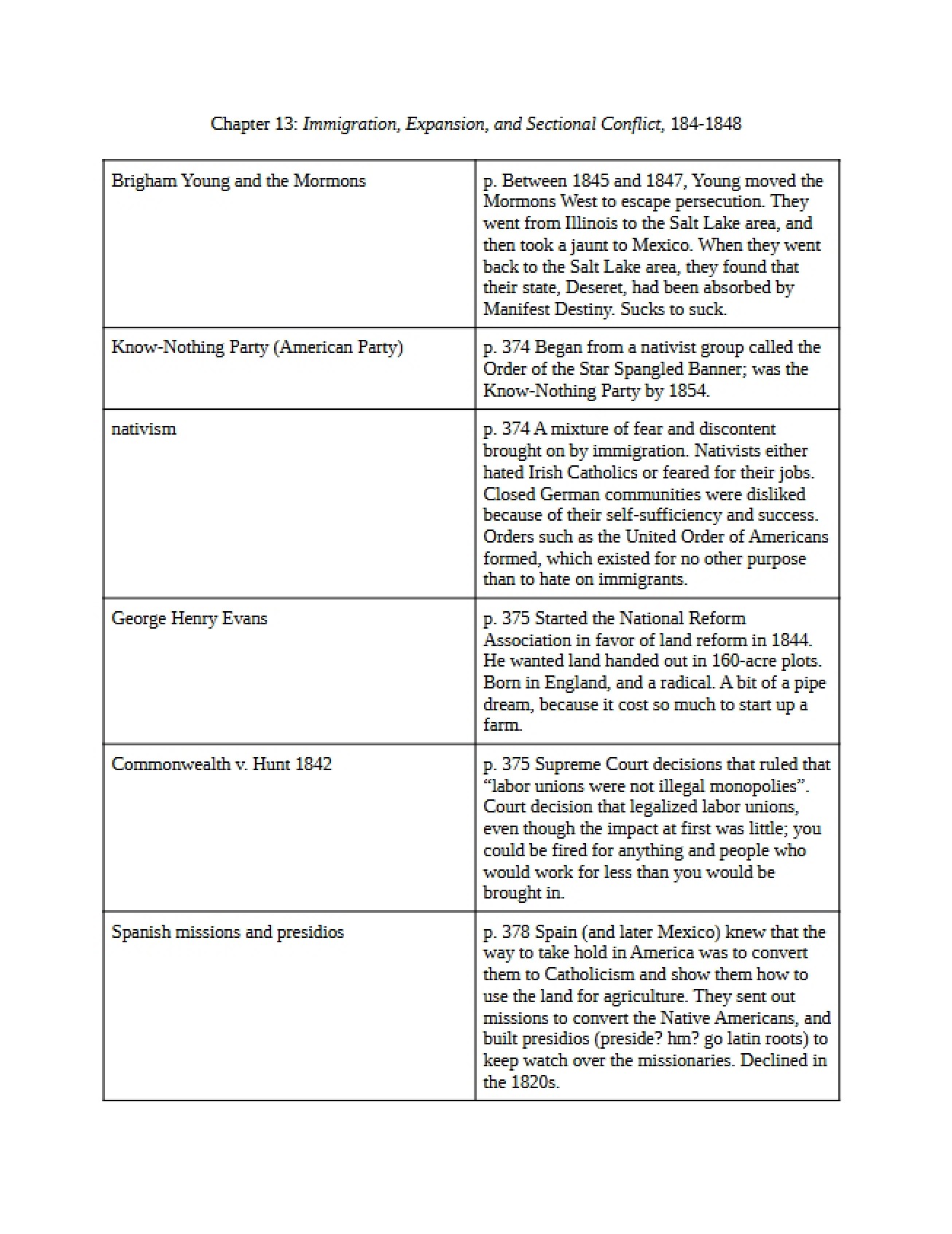 Sectional Conflict and Expansion, 1840-1848 Chapter Thirteen