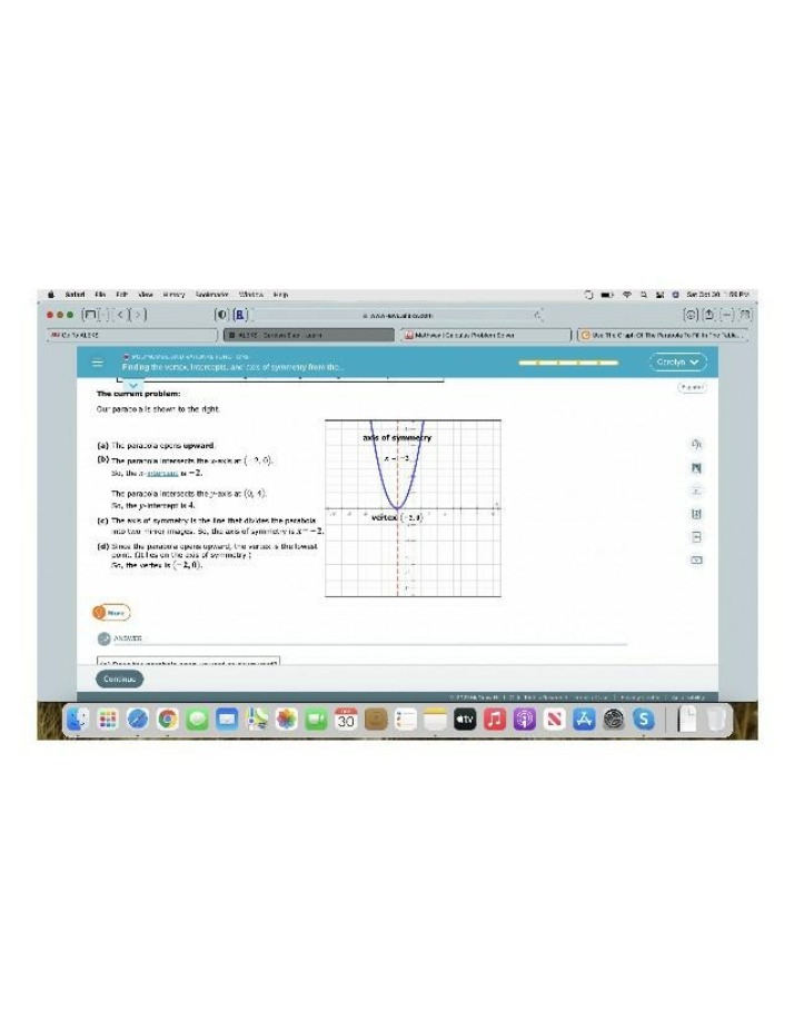 Parabola - Finding Intercepts, Vertex, and Axis of Symmetry