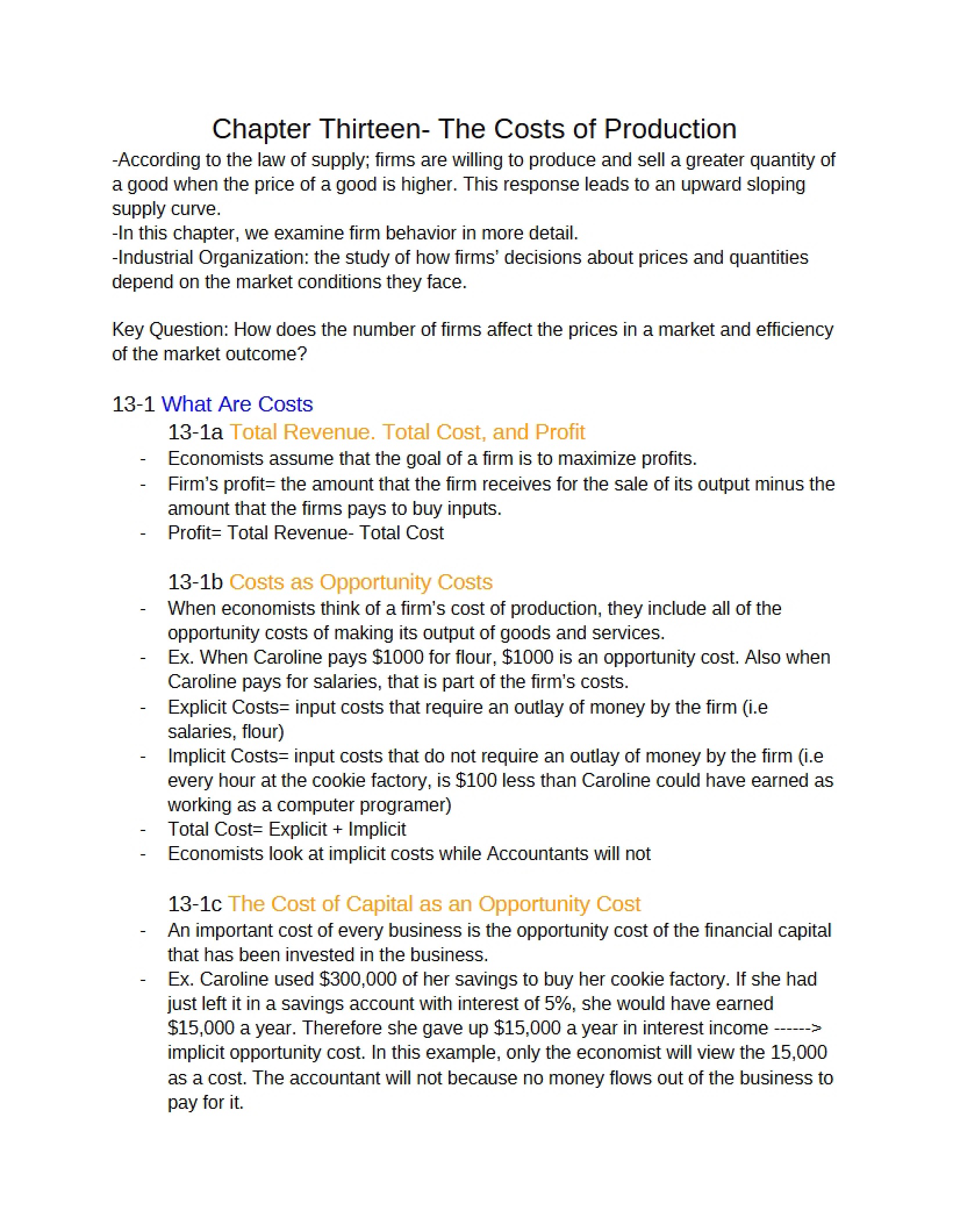 Production Costs Chapter 13