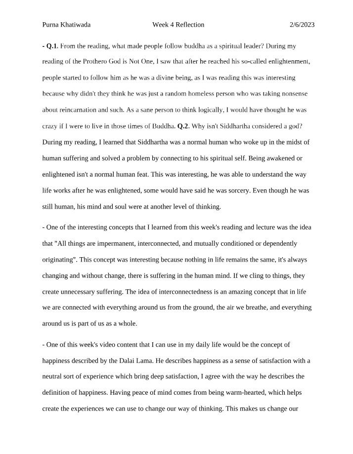 Reflection on Impermanence and Interconnectedness in Buddhism