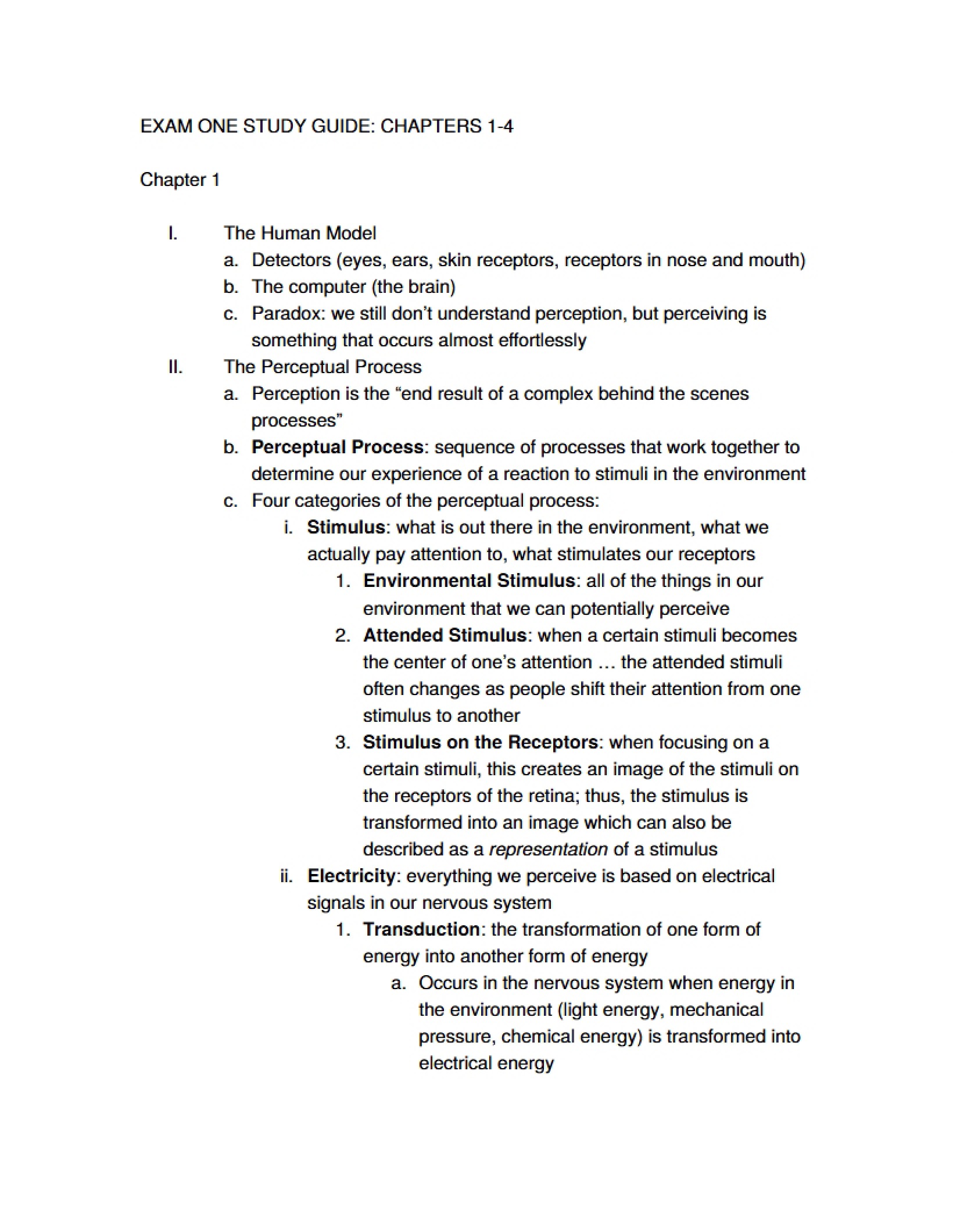 Perception Exam 1