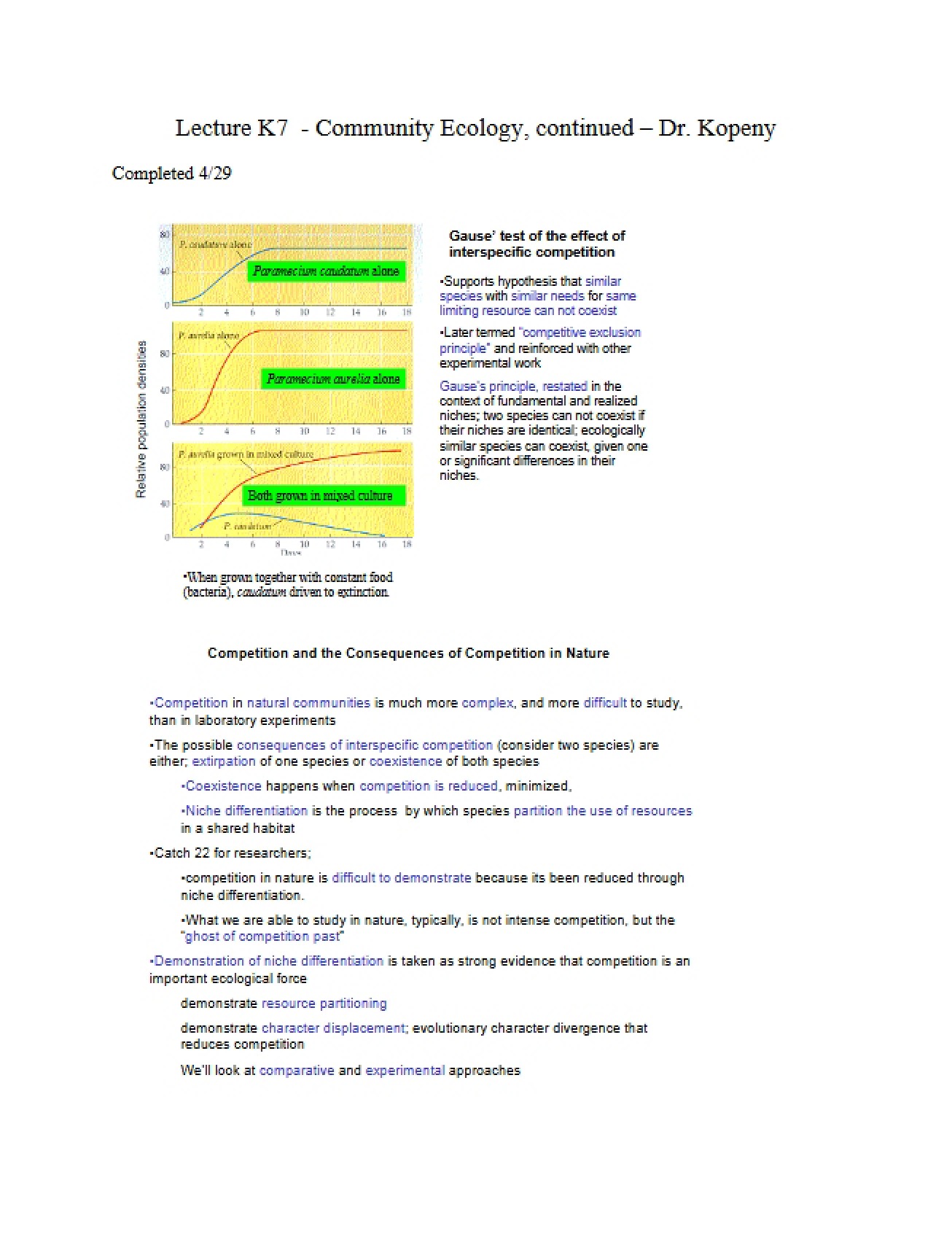 Ecology of Communities