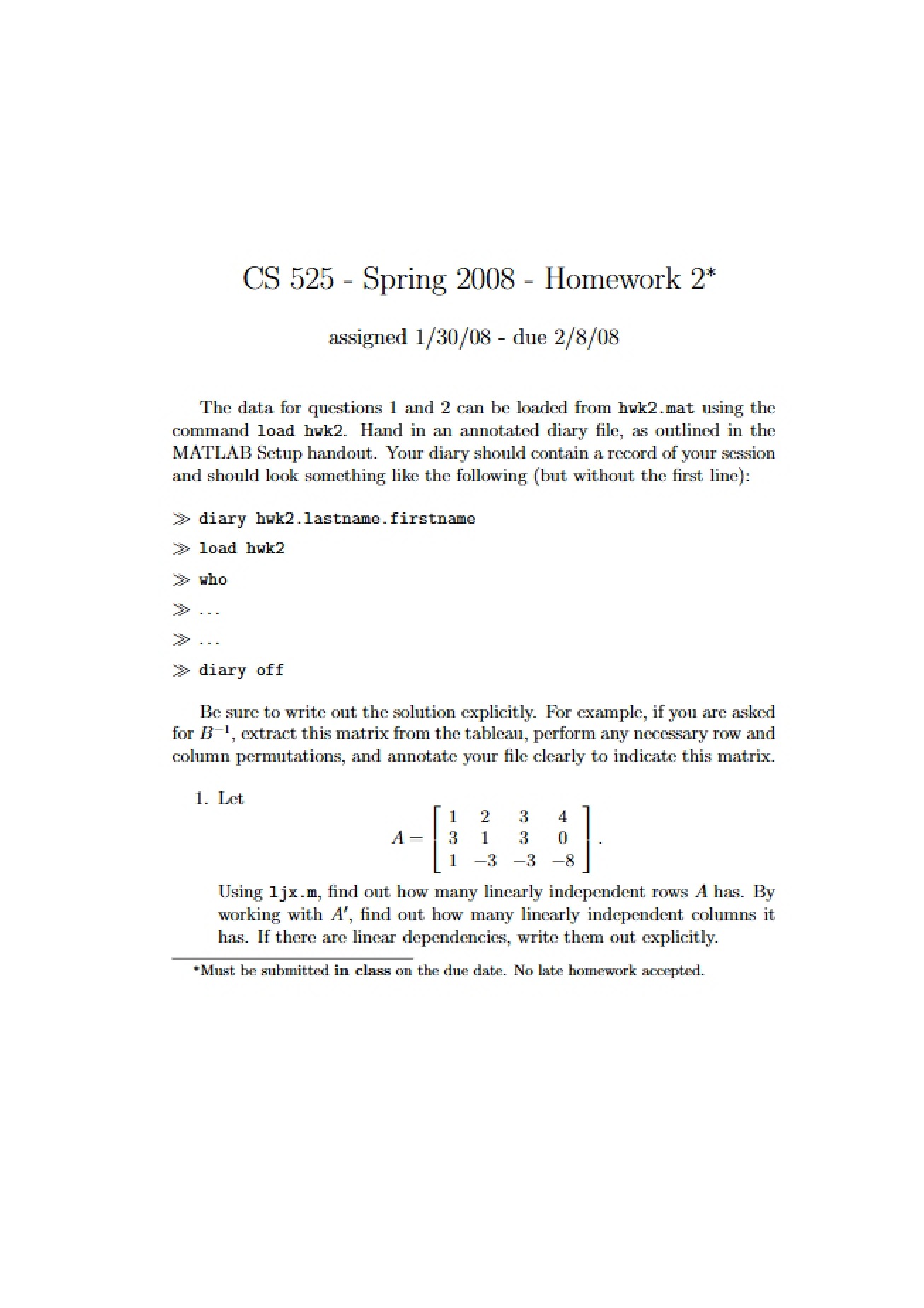 Homework Set 2
