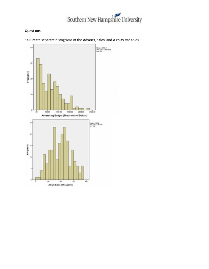 Analyzing Distribution and Outliers in Sales, Airplay, and Adverts