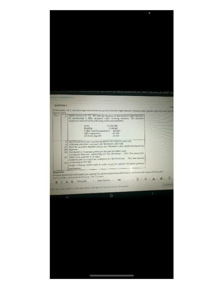 Smith's Coffee Roasters - Accounting Practice Problem (Dec 2071)