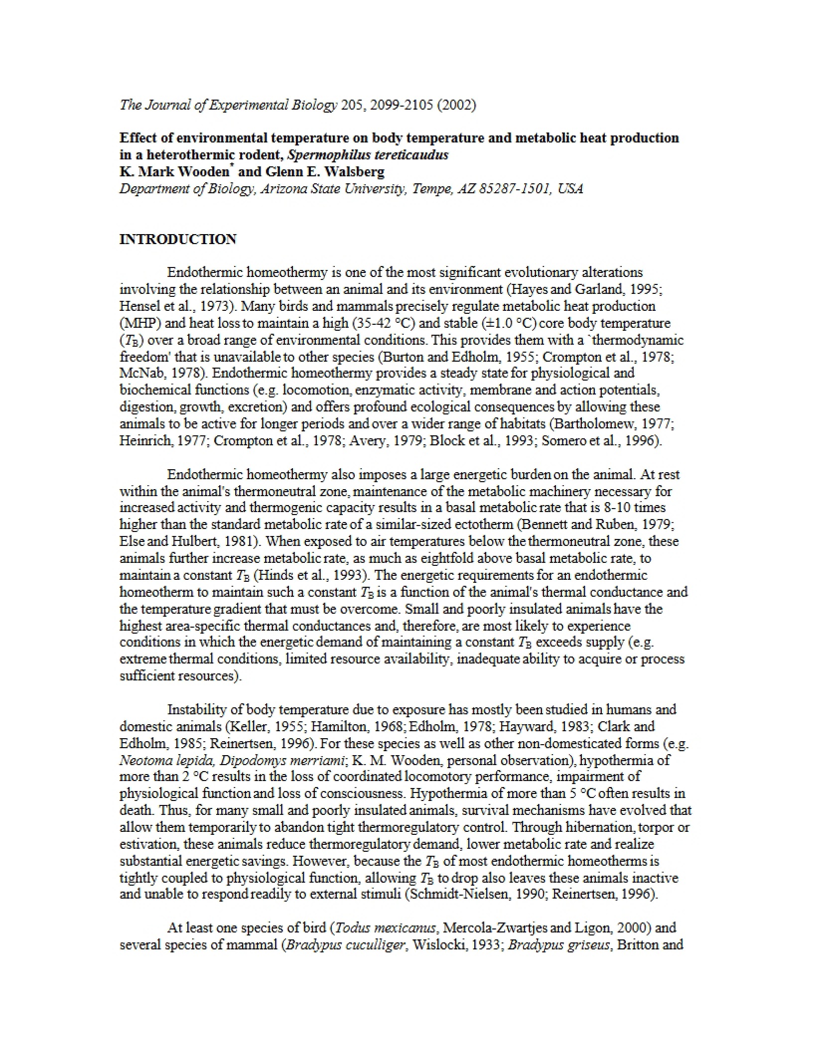 Environmental Temperature Effects