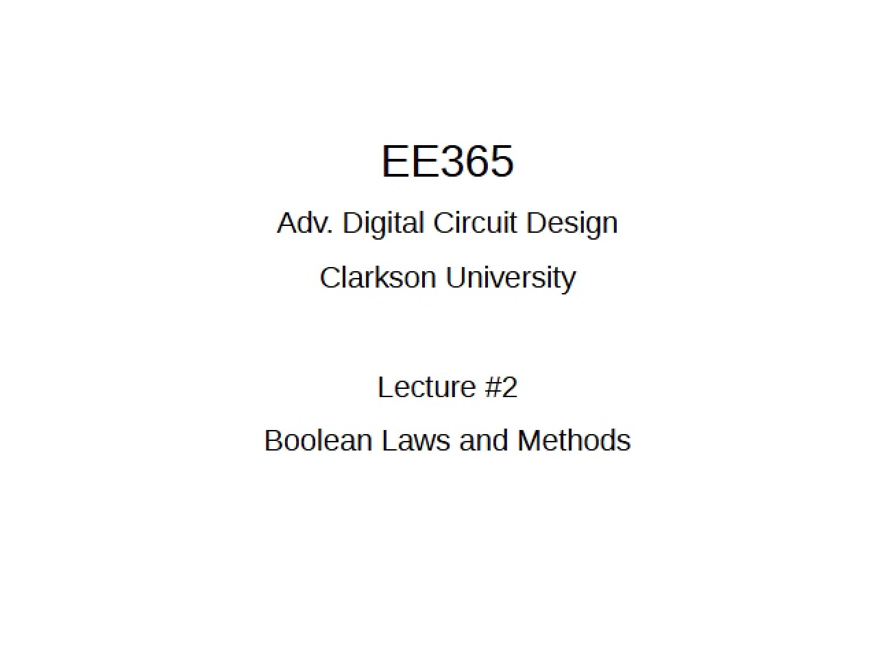 Methods and Laws of Boolean Logic