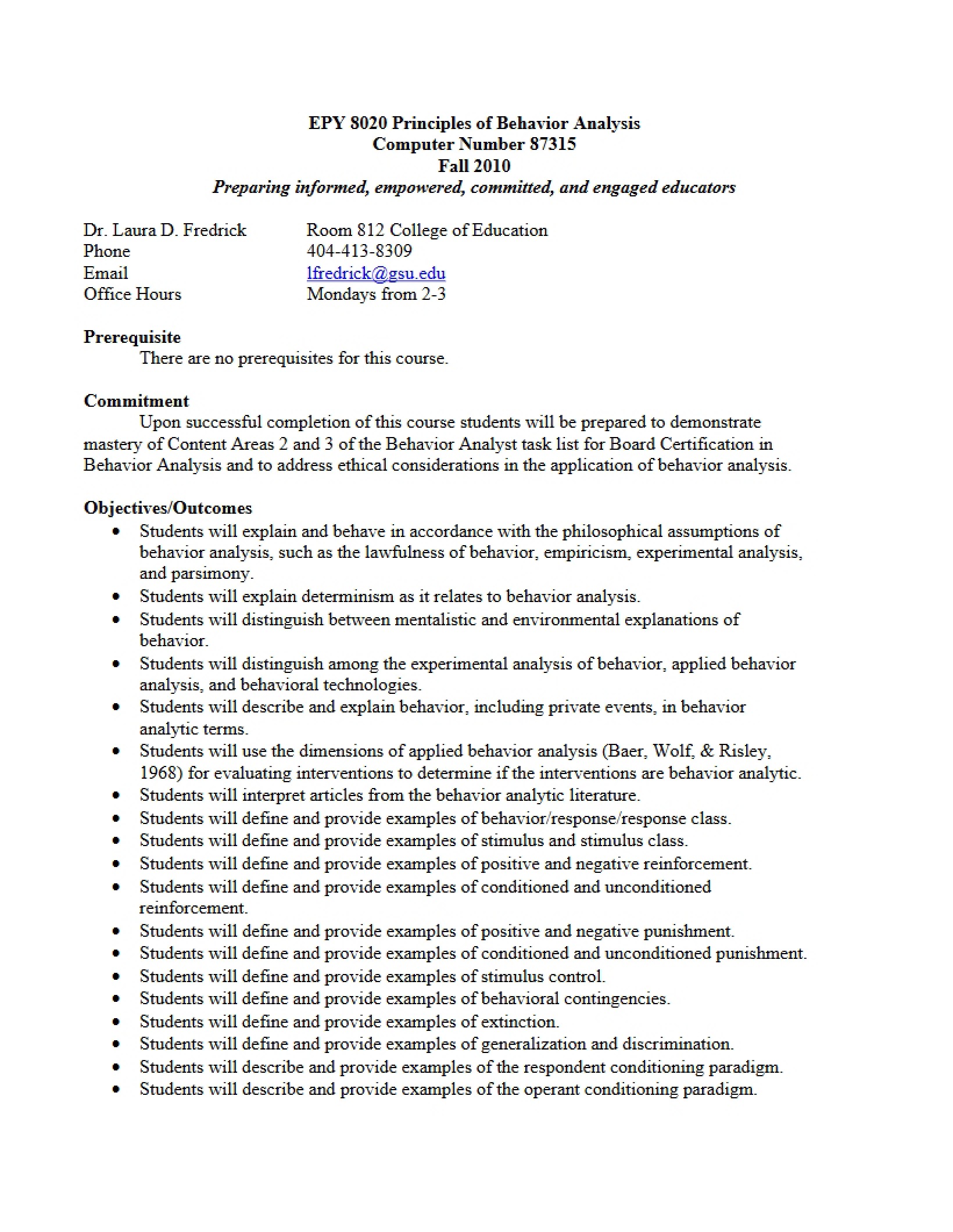 Pedagogy in Behavior Analysis