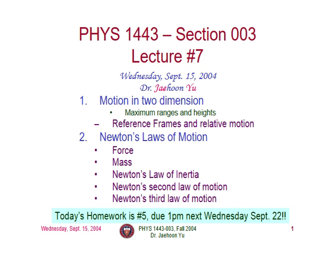 Notes from Lecture (14)