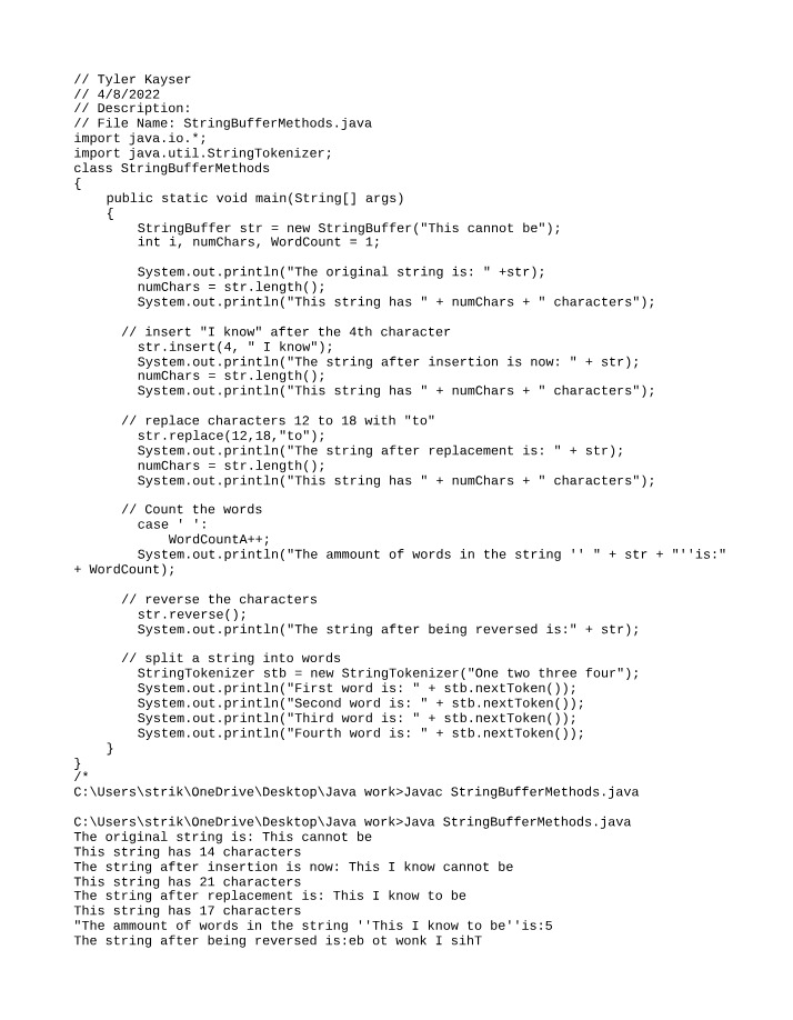StringBufferMethods.java Source File